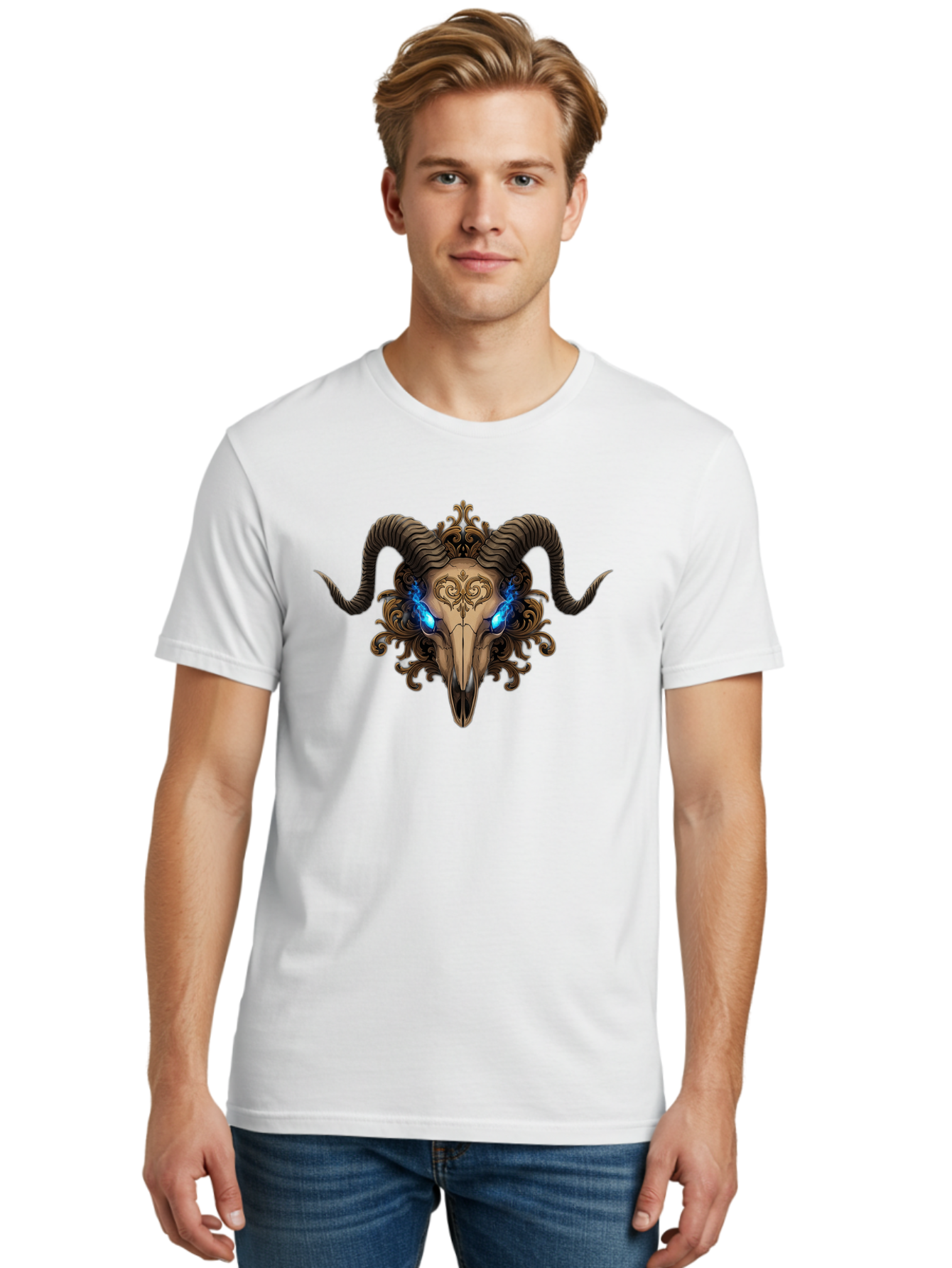 Ram-Skull-7 Men'S Graphic Tee, 100% Cotton, Comfortable Casual Summer Wear, Machine Washable, Vintage Camera, Old Camera, Antique Camera, Black Camera, Classic Photography, Photography Equipment, Nostalgic Device, Film Camera, Camera Art Bap919 29