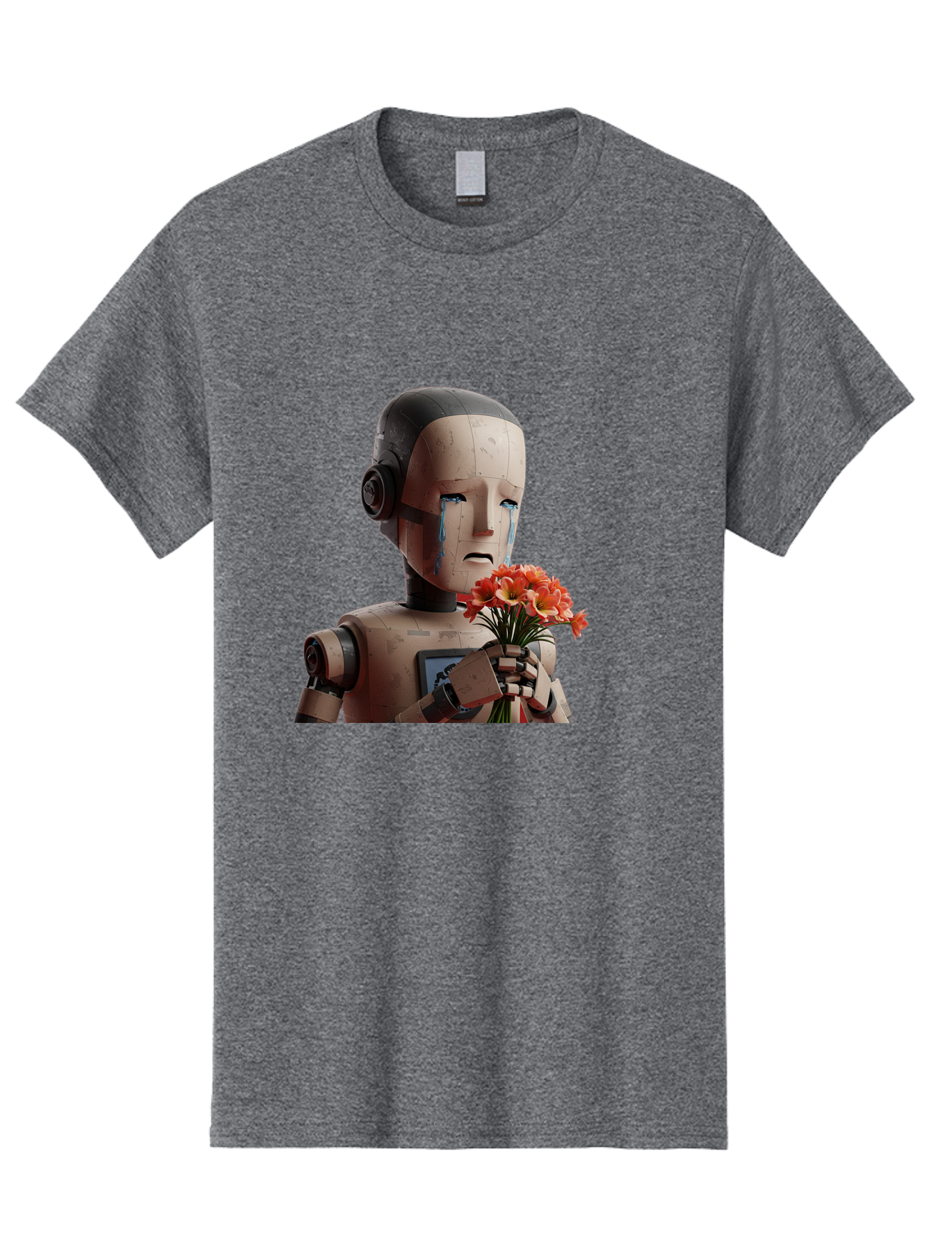 Robot-Holding-Bouquet-Of-Flowers Men'S Graphic Tee, 100% Cotton, Comfortable Casual Summer Wear, Machine Washable, Vintage Camera, Old Camera, Antique Camera, Black Camera, Classic Photography, Photography Equipment, Nostalgic Device, Bap951 14