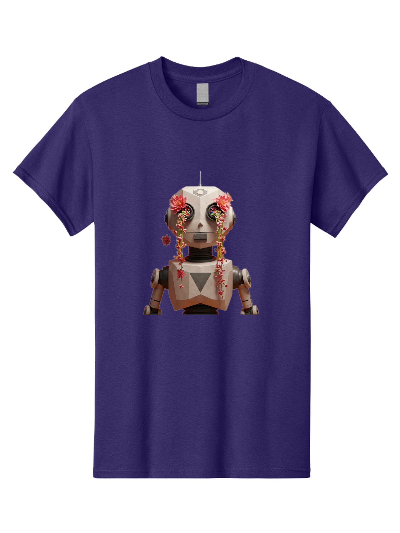 Robot-With-Flowers-1 Men'S Graphic Tee, 100% Cotton, Comfortable Casual Summer Wear, Machine Washable, Vintage Camera, Old Camera, Antique Camera, Black Camera, Classic Photography, Photography Equipment, Nostalgic Device, Film Camera, Bap954 5