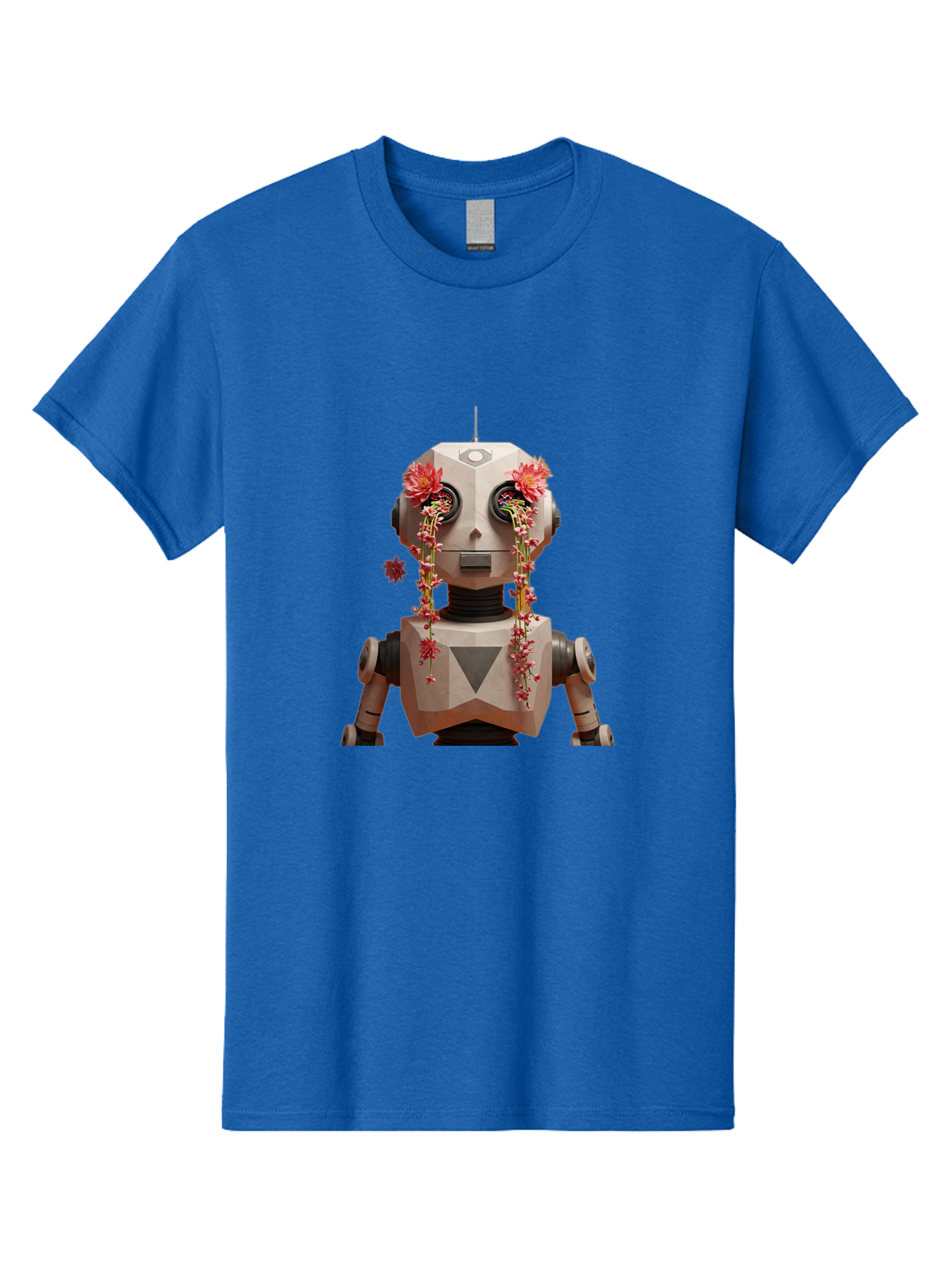Robot-With-Flowers-1 Men'S Graphic Tee, 100% Cotton, Comfortable Casual Summer Wear, Machine Washable, Vintage Camera, Old Camera, Antique Camera, Black Camera, Classic Photography, Photography Equipment, Nostalgic Device, Film Camera, Bap954 4