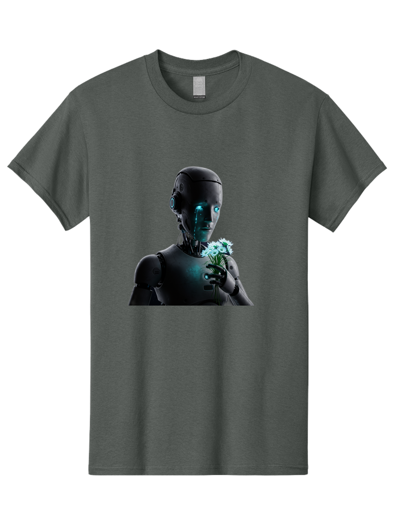 Robot-With-Flowers-3 Men'S Graphic Tee, 100% Cotton, Comfortable Casual Summer Wear, Machine Washable, Vintage Camera, Old Camera, Antique Camera, Black Camera, Classic Photography, Photography Equipment, Nostalgic Device, Film Camera, Bap956 7