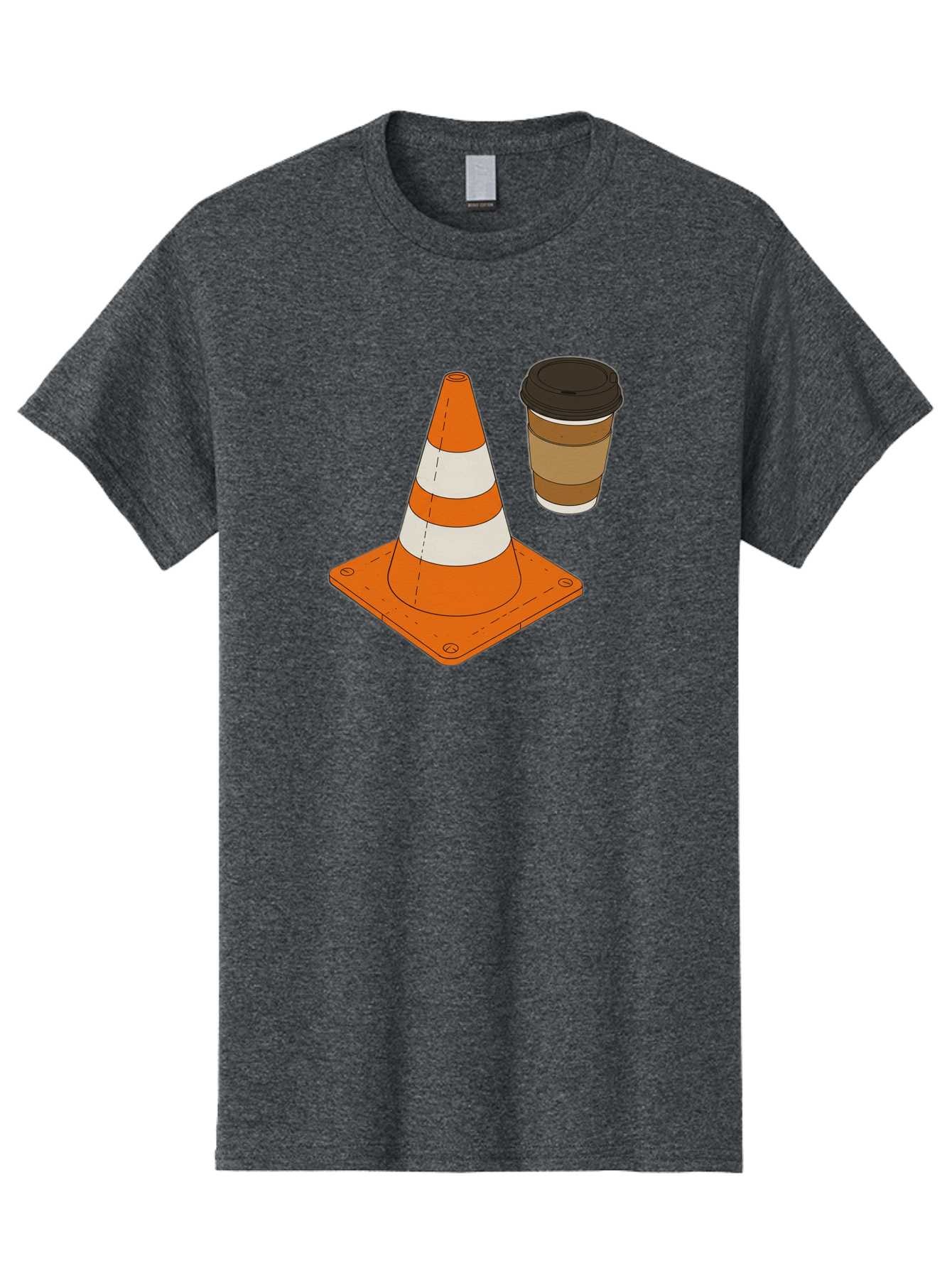 Traffic-Cone-Coffee-1 Men'S Graphic Tee, 100% Cotton, Comfortable Casual Summer Wear, Machine Washable, Vintage Camera, Old Camera, Antique Camera, Black Camera, Classic Photography, Photography Equipment, Nostalgic Device, Film Camera, Baq153 2
