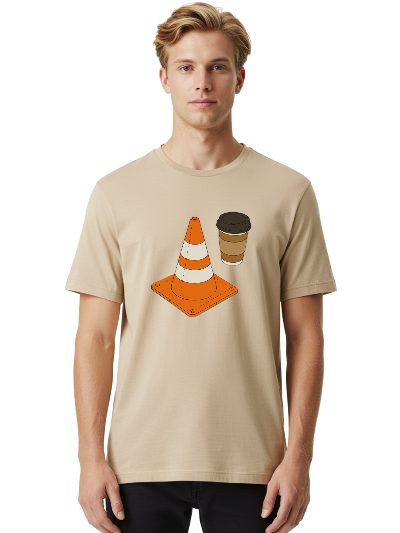 Traffic-Cone-Coffee-1 Men'S Graphic Tee, 100% Cotton, Comfortable Casual Summer Wear, Machine Washable, Vintage Camera, Old Camera, Antique Camera, Black Camera, Classic Photography, Photography Equipment, Nostalgic Device, Film Camera, Baq153 18