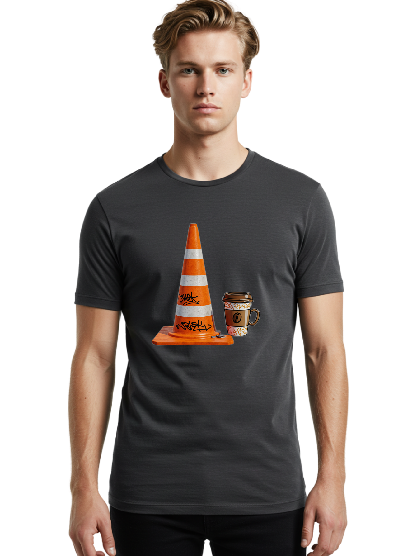 Traffic-Cone-Coffee Men'S Graphic Tee, 100% Cotton, Comfortable Casual Summer Wear, Machine Washable, Vintage Camera, Old Camera, Antique Camera, Black Camera, Classic Photography, Photography Equipment, Nostalgic Device, Film Camera, Baq154 16