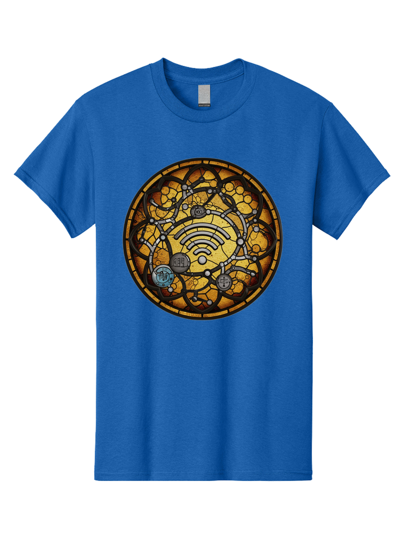 Wifi-Stained-Glass Men'S Graphic Tee, 100% Cotton, Comfortable Casual Summer Wear, Machine Washable, Vintage Camera, Old Camera, Antique Camera, Black Camera, Classic Photography, Photography Equipment, Nostalgic Device, Film Camera, Baq192 6