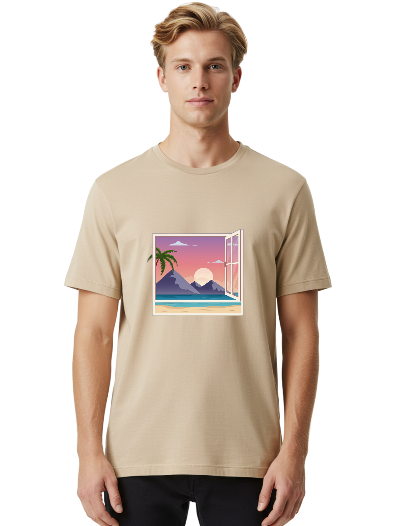 Window-To-Paradise Men'S Graphic Tee, 100% Cotton, Comfortable Casual Summer Wear, Machine Washable, Vintage Camera, Old Camera, Antique Camera, Black Camera, Classic Photography, Photography Equipment, Nostalgic Device, Film Camera, Baq195 25
