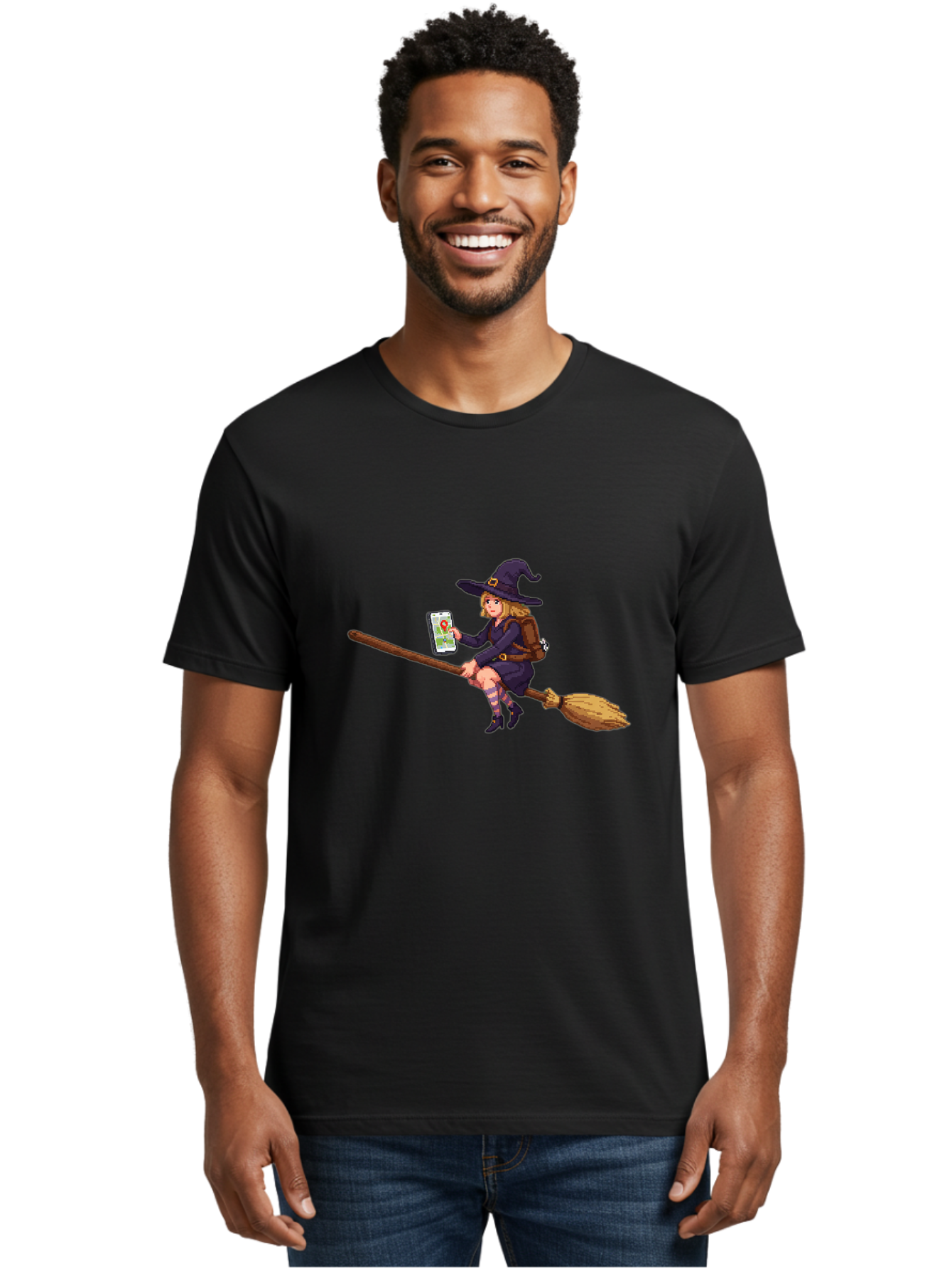 Witch-On-Broomstick-3 Men'S Graphic Tee, 100% Cotton, Comfortable Casual Summer Wear, Machine Washable, Vintage Camera, Old Camera, Antique Camera, Black Camera, Classic Photography, Photography Equipment, Nostalgic Device, Film Camera, Baq210 24