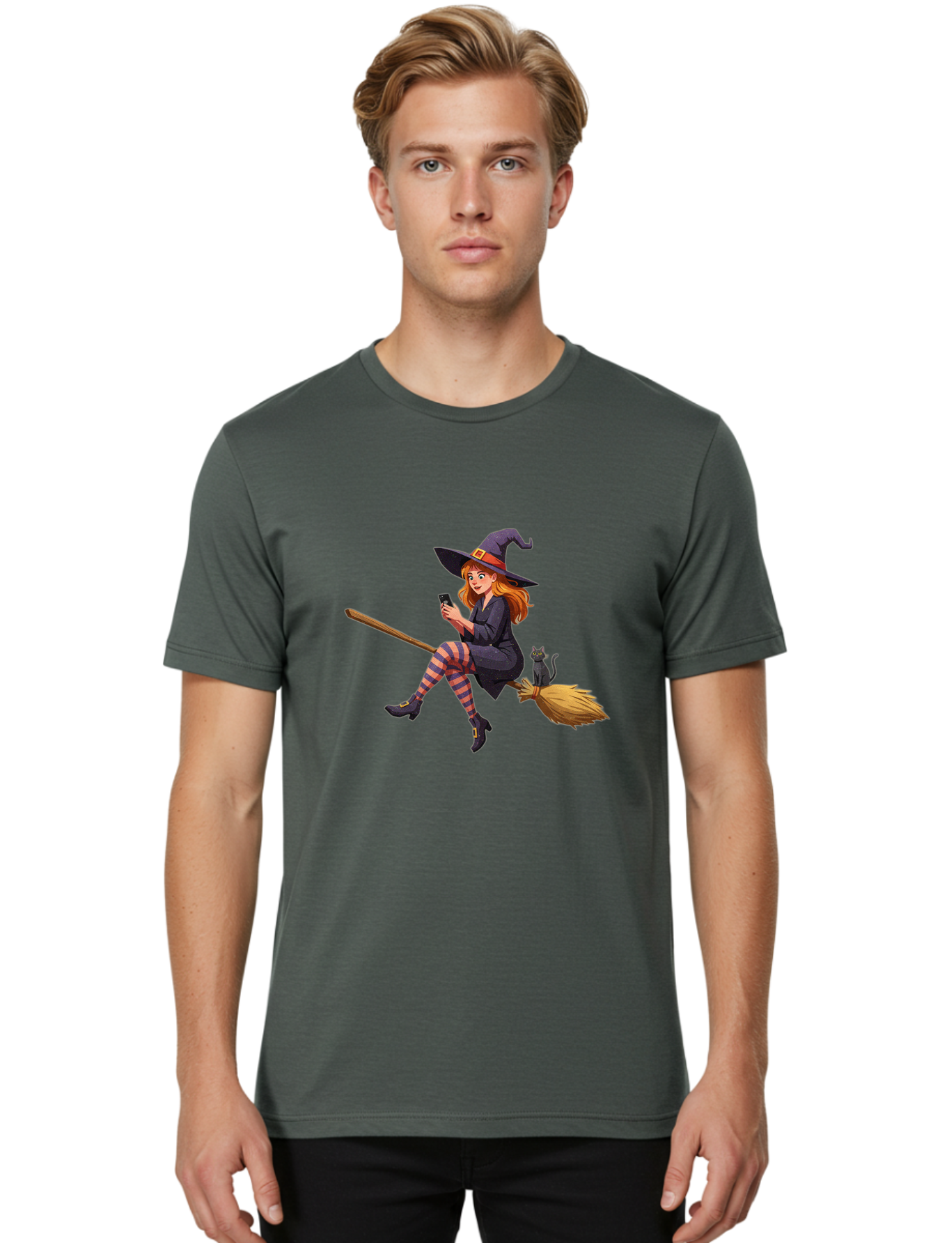Witch-On-Broomstick-4 Men'S Graphic Tee, 100% Cotton, Comfortable Casual Summer Wear, Machine Washable, Vintage Camera, Old Camera, Antique Camera, Black Camera, Classic Photography, Photography Equipment, Nostalgic Device, Film Camera, Baq211 30