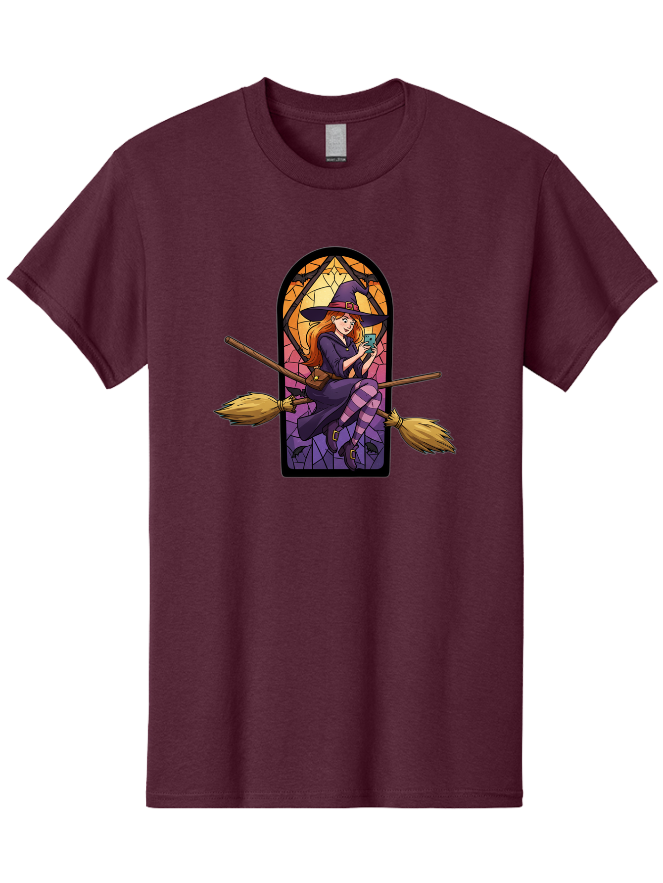 Witch-On-Broomstick-With-Smartphone Men'S Graphic Tee, 100% Cotton, Comfortable Casual Summer Wear, Machine Washable, Vintage Camera, Old Camera, Antique Camera, Black Camera, Classic Photography, Photography Equipment, Nostalgic Device, Baq212 14