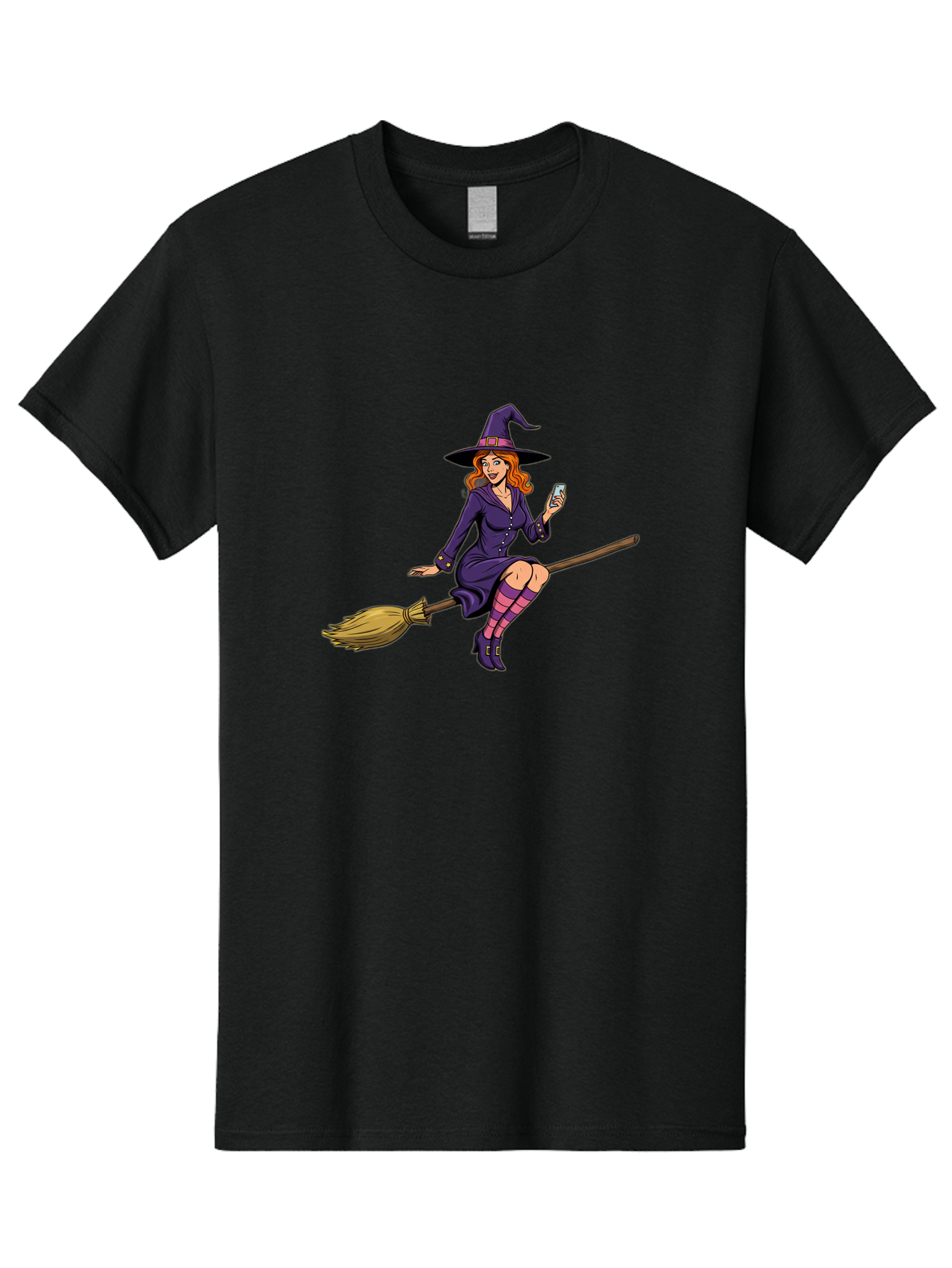 Witch-With-Smartphone Men'S Graphic Tee, 100% Cotton, Comfortable Casual Summer Wear, Machine Washable, Vintage Camera, Old Camera, Antique Camera, Black Camera, Classic Photography, Photography Equipment, Nostalgic Device, Film Camera, Baq214 9