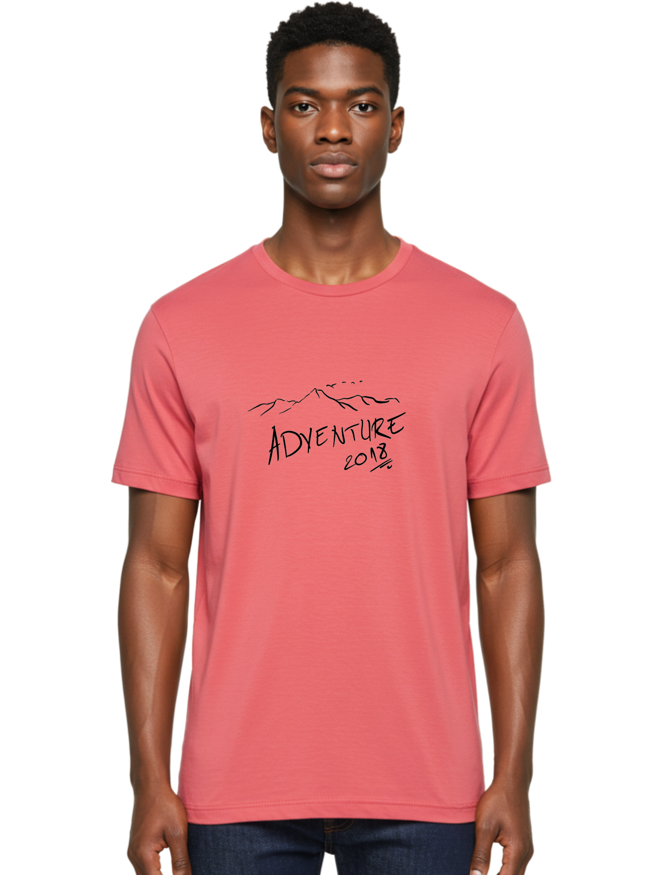 Adventure-2018 Men'S Graphic Tee, 100% Cotton, Comfortable Casual Summer Wear, Machine Washable, Adventure Travel, Outdoor Exploration, Mountain Landscape, Adventure Seeking, Wanderlust, 2018, Exploration Theme, Journey, Travel Inspiration, -  Aaa000 22