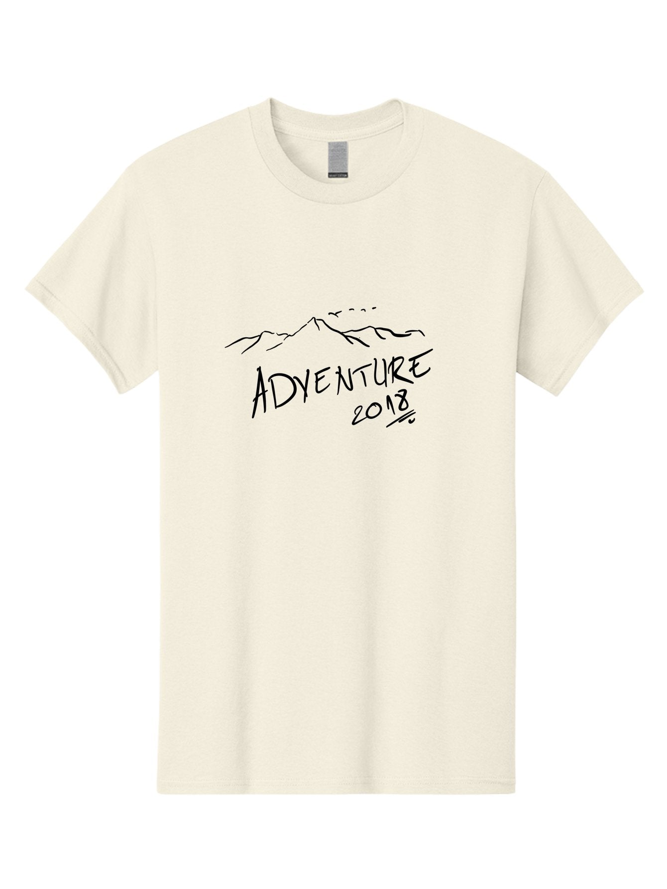 Adventure-2018 Men'S Graphic Tee, 100% Cotton, Comfortable Casual Summer Wear, Machine Washable, Adventure Travel, Outdoor Exploration, Mountain Landscape, Adventure Seeking, Wanderlust, 2018, Exploration Theme, Journey, Travel Inspiration, -  Aaa000 17