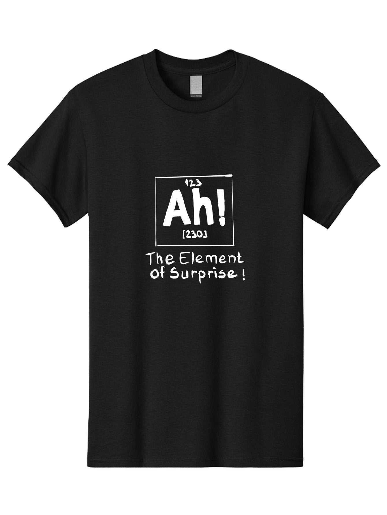 Ah Men'S Graphic Tee, 100% Cotton, Comfortable Casual Summer Wear, Machine Washable, Periodic Table Element, Ah!, Element Of Surprise, Humorous Science, Playful Chemistry, Novelty Design, Witty Periodic Table -  Aaa001 21
