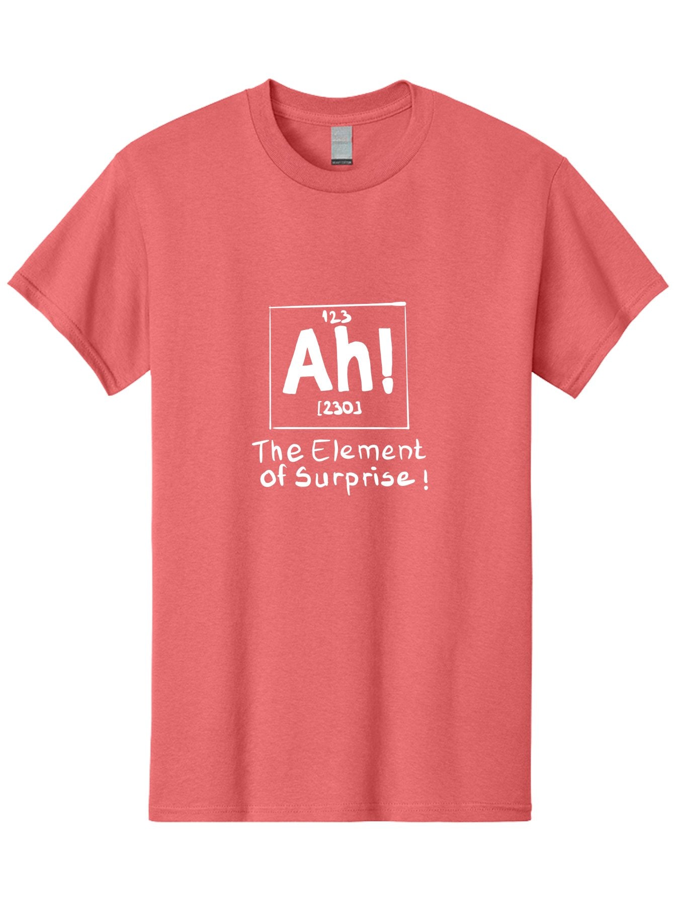 Ah Men'S Graphic Tee, 100% Cotton, Comfortable Casual Summer Wear, Machine Washable, Periodic Table Element, Ah!, Element Of Surprise, Humorous Science, Playful Chemistry, Novelty Design, Witty Periodic Table -  Aaa001 7
