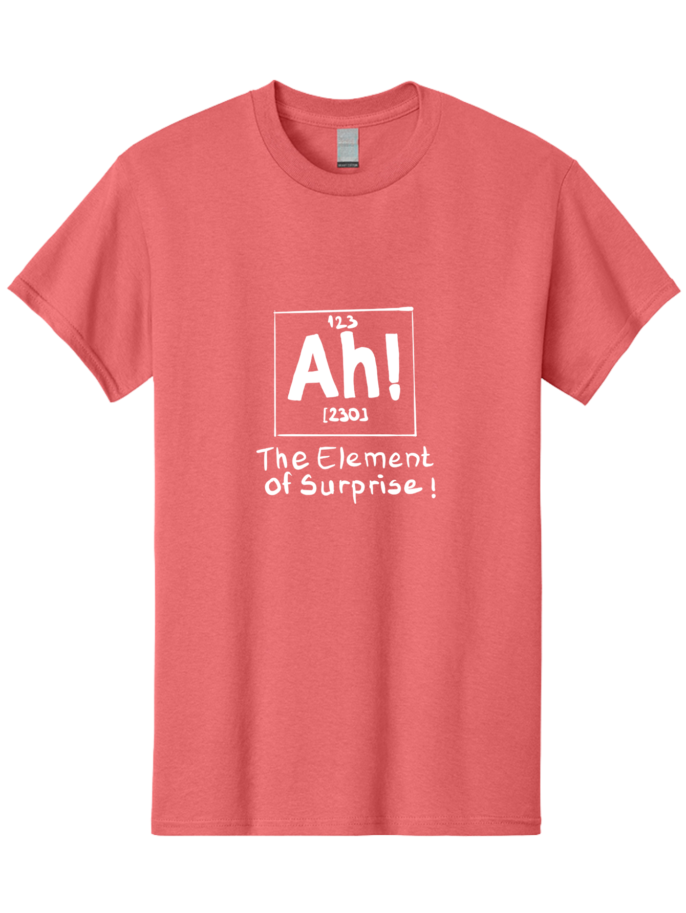 Ah Men'S Graphic Tee, 100% Cotton, Comfortable Casual Summer Wear, Machine Washable, Periodic Table Element, Ah!, Element Of Surprise, Humorous Science, Playful Chemistry, Novelty Design, Witty Periodic Table -  Aaa001 9
