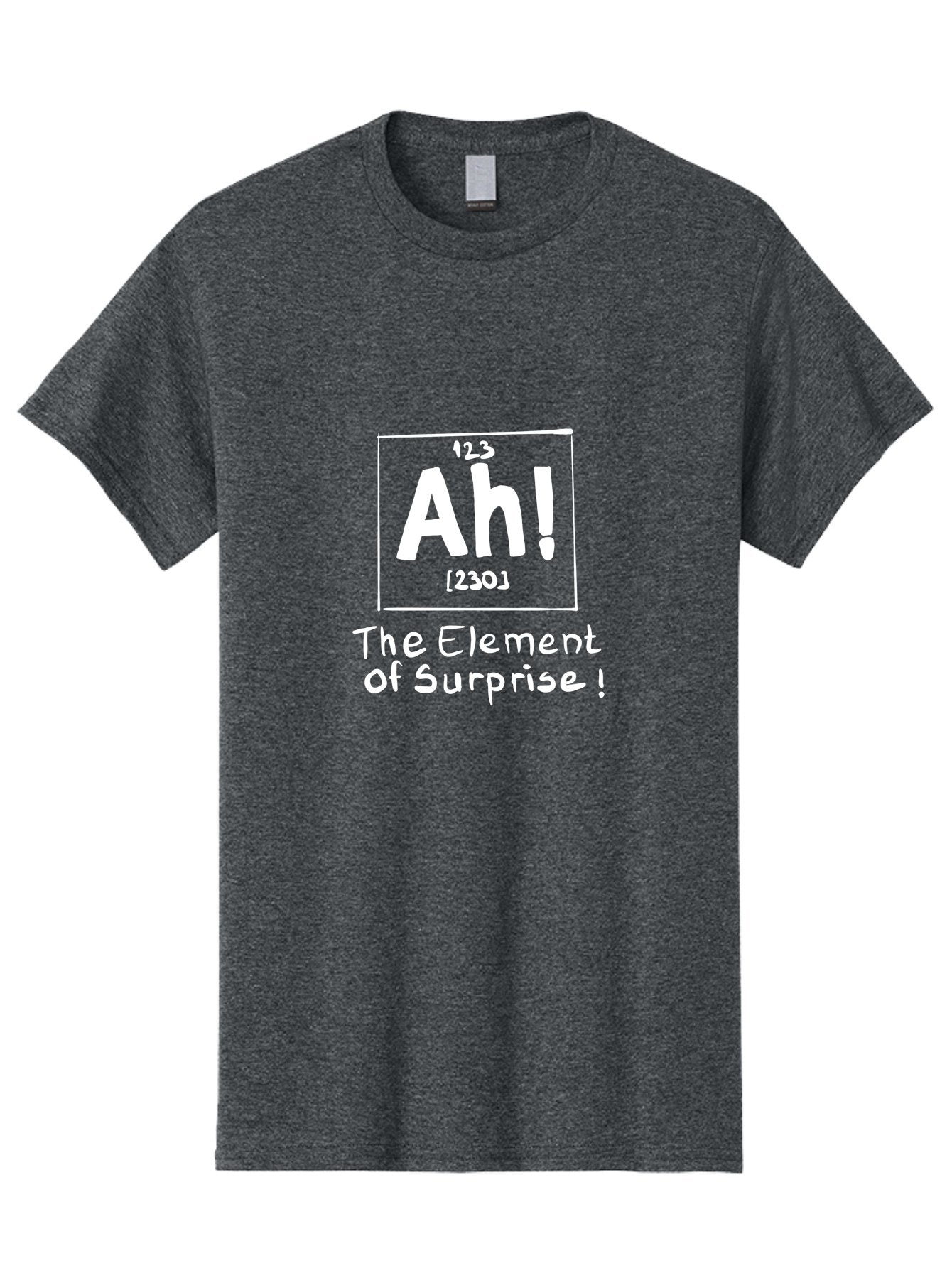 Ah Men'S Graphic Tee, 100% Cotton, Comfortable Casual Summer Wear, Machine Washable, Periodic Table Element, Ah!, Element Of Surprise, Humorous Science, Playful Chemistry, Novelty Design, Witty Periodic Table -  Aaa001 17
