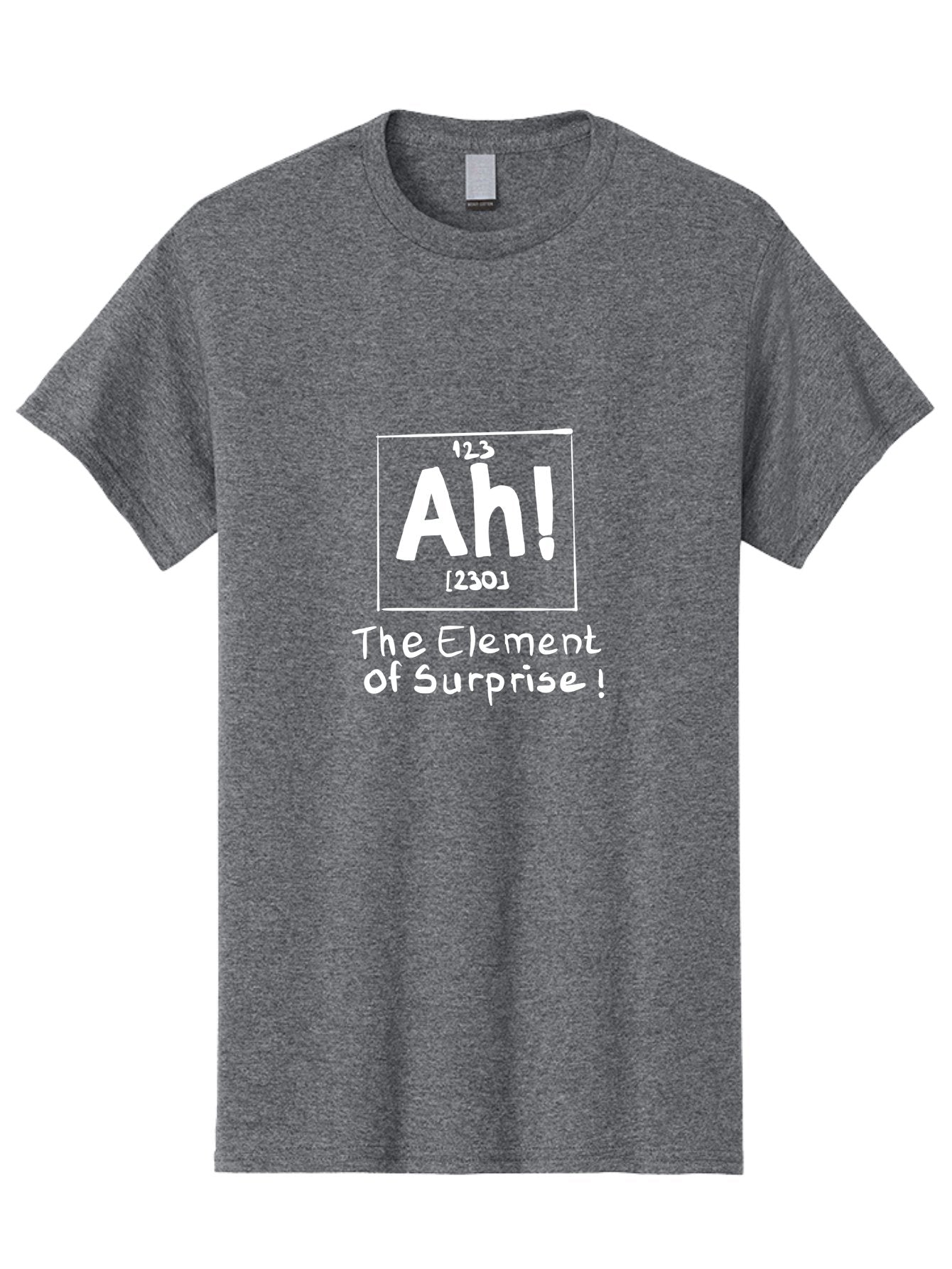 Ah Men'S Graphic Tee, 100% Cotton, Comfortable Casual Summer Wear, Machine Washable, Periodic Table Element, Ah!, Element Of Surprise, Humorous Science, Playful Chemistry, Novelty Design, Witty Periodic Table -  Aaa001 13