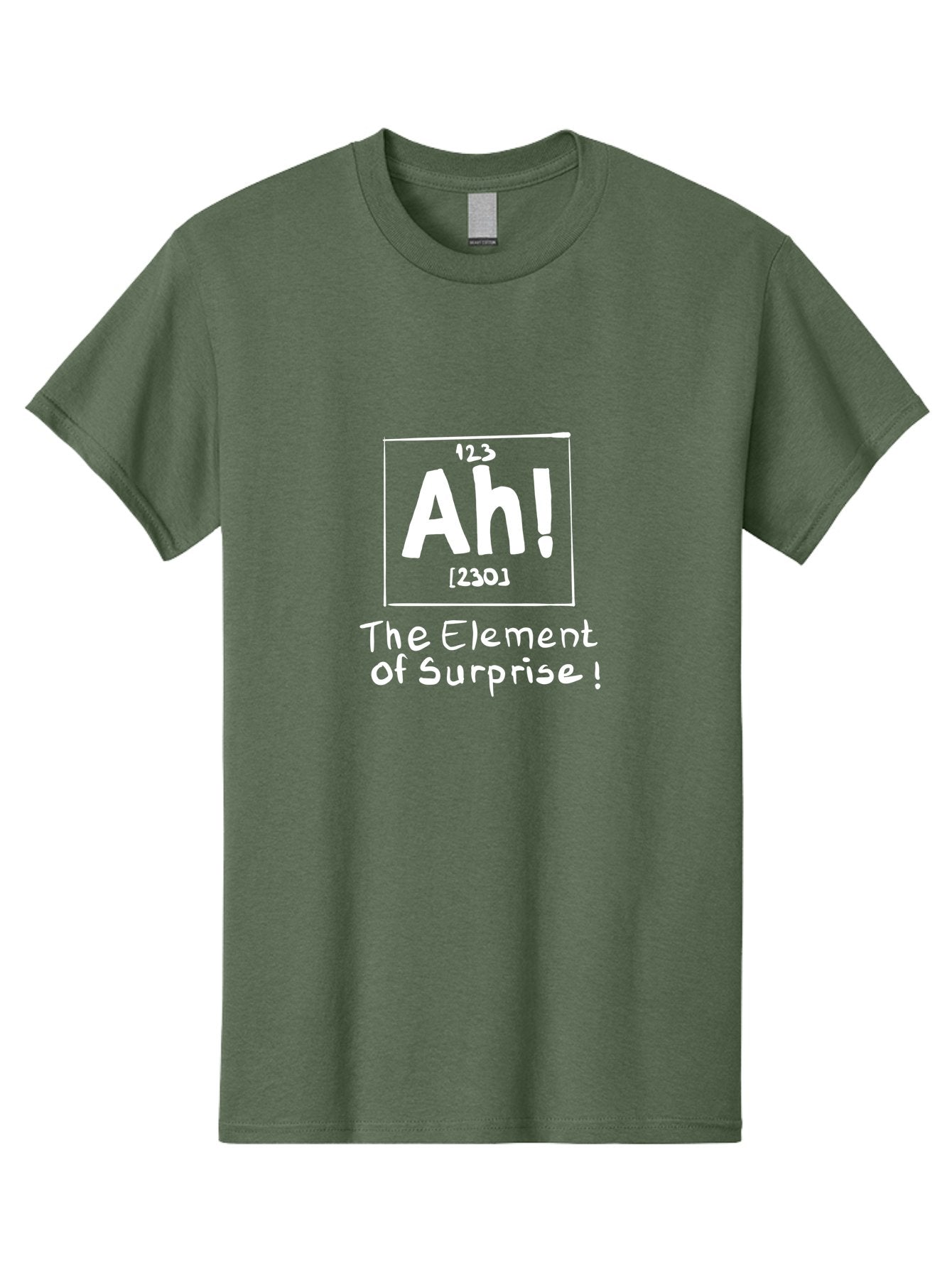 Ah Men'S Graphic Tee, 100% Cotton, Comfortable Casual Summer Wear, Machine Washable, Periodic Table Element, Ah!, Element Of Surprise, Humorous Science, Playful Chemistry, Novelty Design, Witty Periodic Table -  Aaa001 27