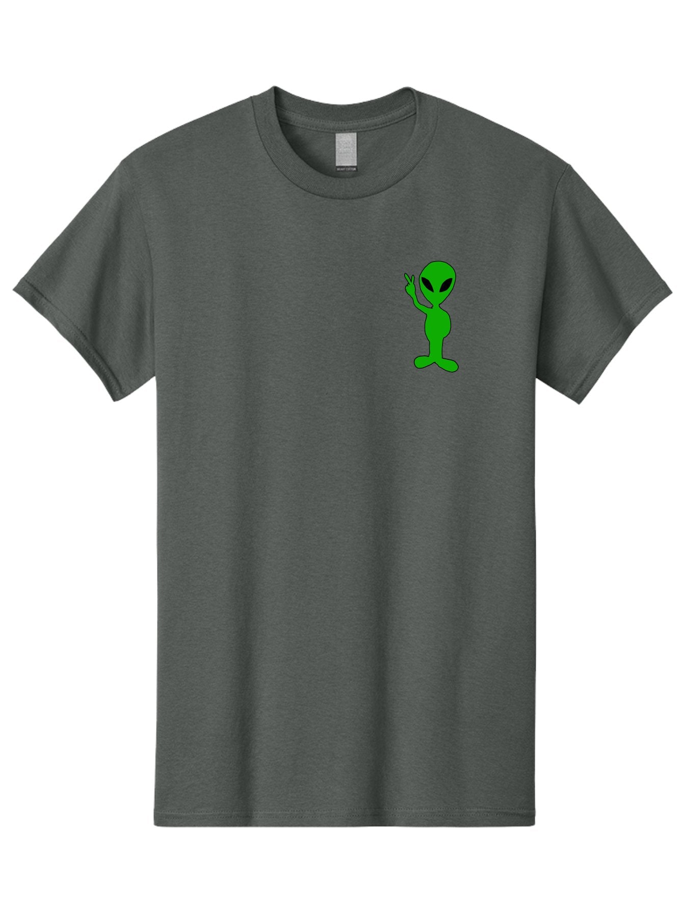 Alien Men'S Graphic Tee, 100% Cotton, Comfortable Casual Summer Wear, Machine Washable, Cartoon Alien, Science Fiction Character, Extraterrestrial Being, Funny Alien, Alien Waving, Pop Culture Icon, Alien Illustration, Humorous Design, -  Aaa004 23