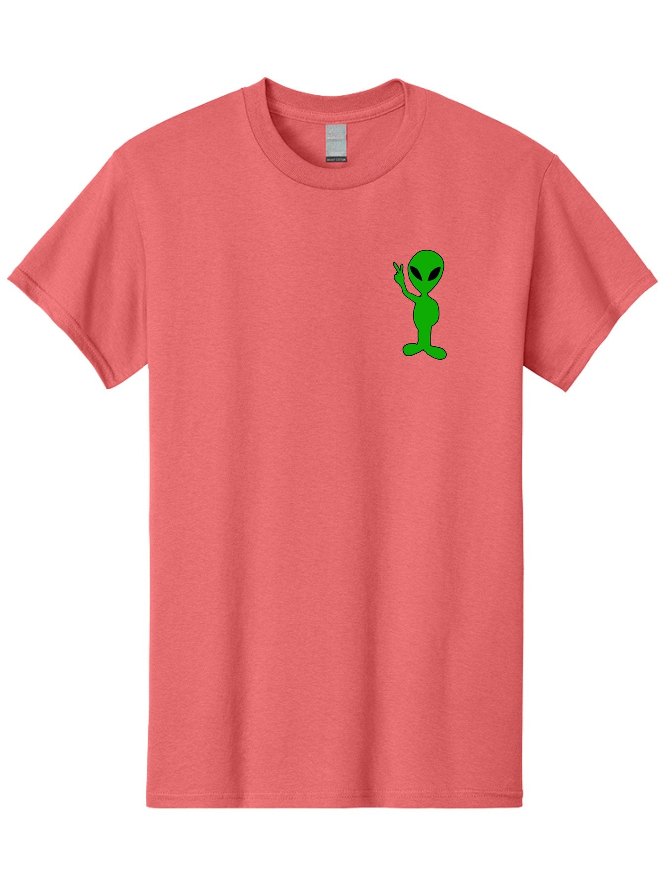Alien Men'S Graphic Tee, 100% Cotton, Comfortable Casual Summer Wear, Machine Washable, Cartoon Alien, Science Fiction Character, Extraterrestrial Being, Funny Alien, Alien Waving, Pop Culture Icon, Alien Illustration, Humorous Design, -  Aaa004 27