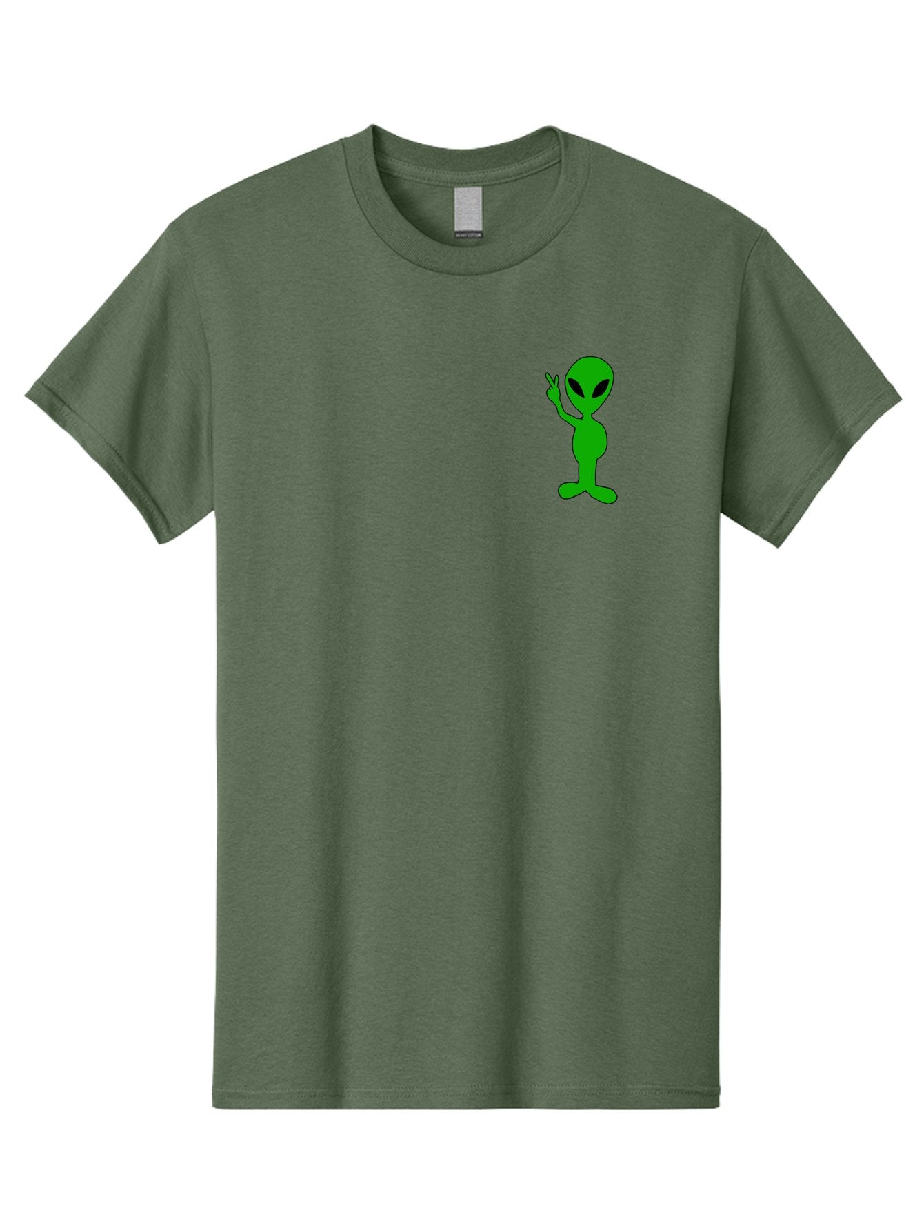 Alien Men'S Graphic Tee, 100% Cotton, Comfortable Casual Summer Wear, Machine Washable, Cartoon Alien, Science Fiction Character, Extraterrestrial Being, Funny Alien, Alien Waving, Pop Culture Icon, Alien Illustration, Humorous Design, -  Aaa004 25