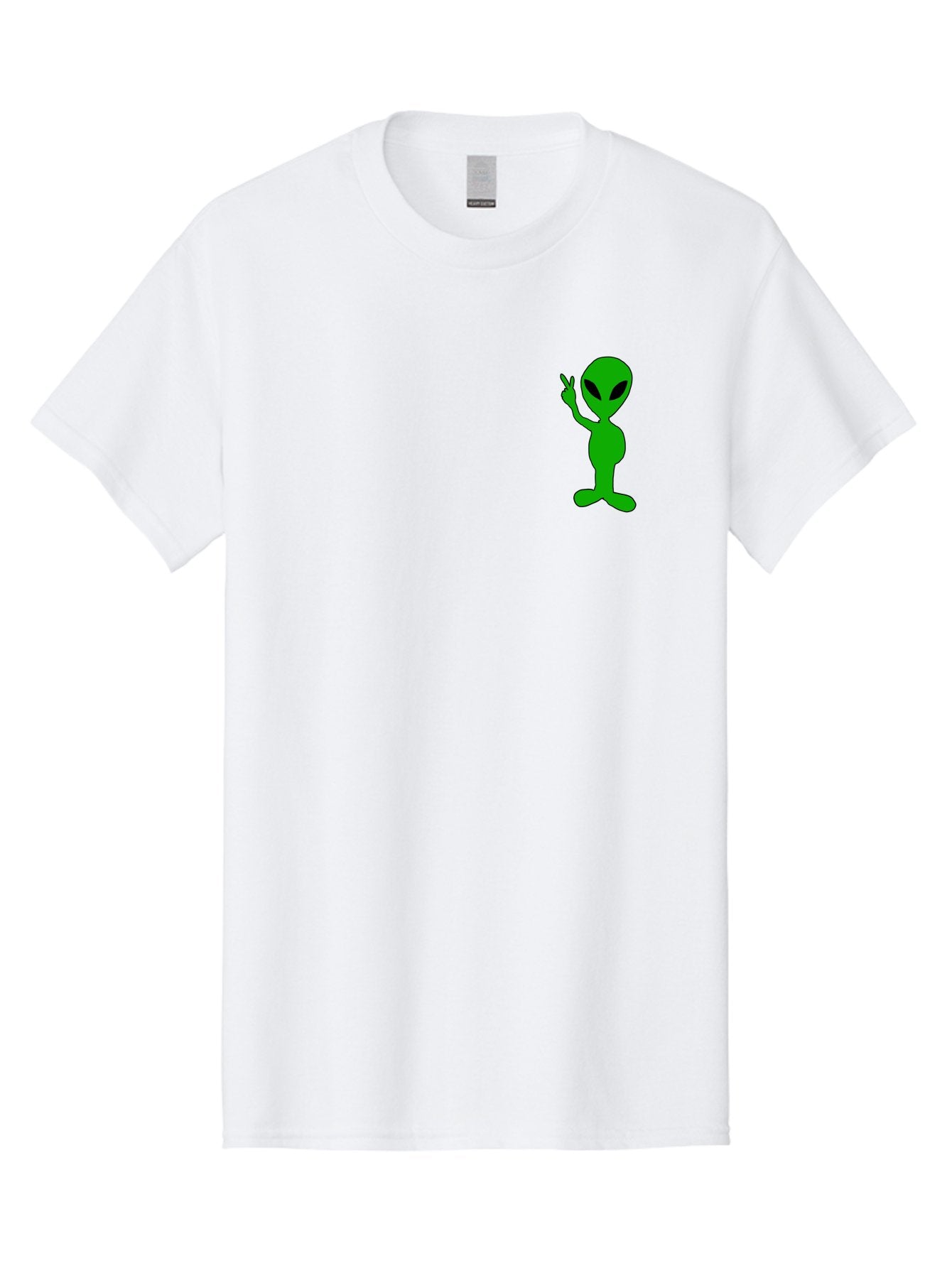 Alien Men'S Graphic Tee, 100% Cotton, Comfortable Casual Summer Wear, Machine Washable, Cartoon Alien, Science Fiction Character, Extraterrestrial Being, Funny Alien, Alien Waving, Pop Culture Icon, Alien Illustration, Humorous Design, -  Aaa004 17