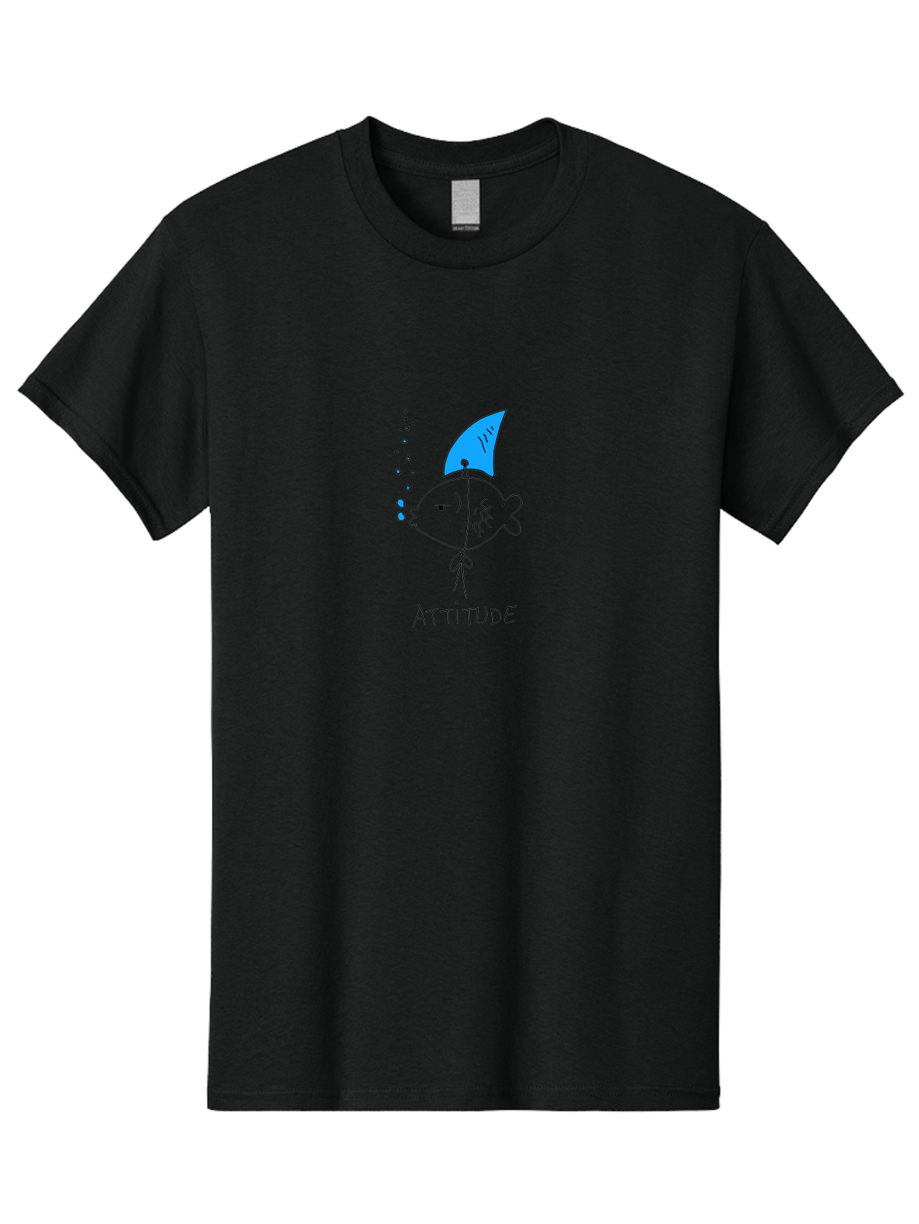 Attitude Men'S Graphic Tee, 100% Cotton, Comfortable Casual Summer Wear, Machine Washable, Split Personality Fish, Conflicting Emotions, Humorous Illustration, Cartoon Character, Positive And Negative Attitude, Comical Expression, -  Aaa007 13