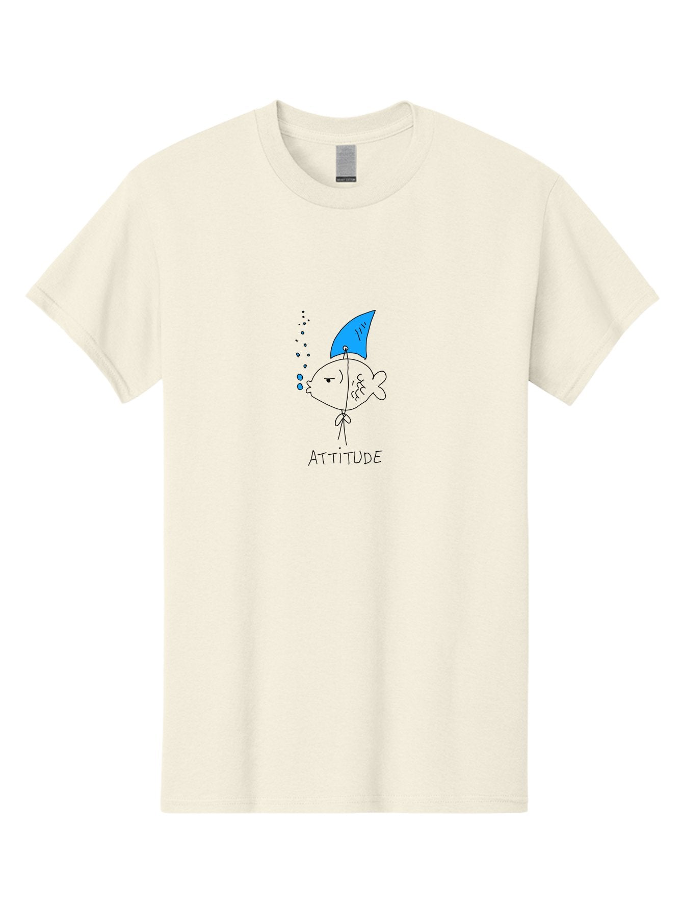 Attitude Men'S Graphic Tee, 100% Cotton, Comfortable Casual Summer Wear, Machine Washable, Split Personality Fish, Conflicting Emotions, Humorous Illustration, Cartoon Character, Positive And Negative Attitude, Comical Expression, -  Aaa007 5