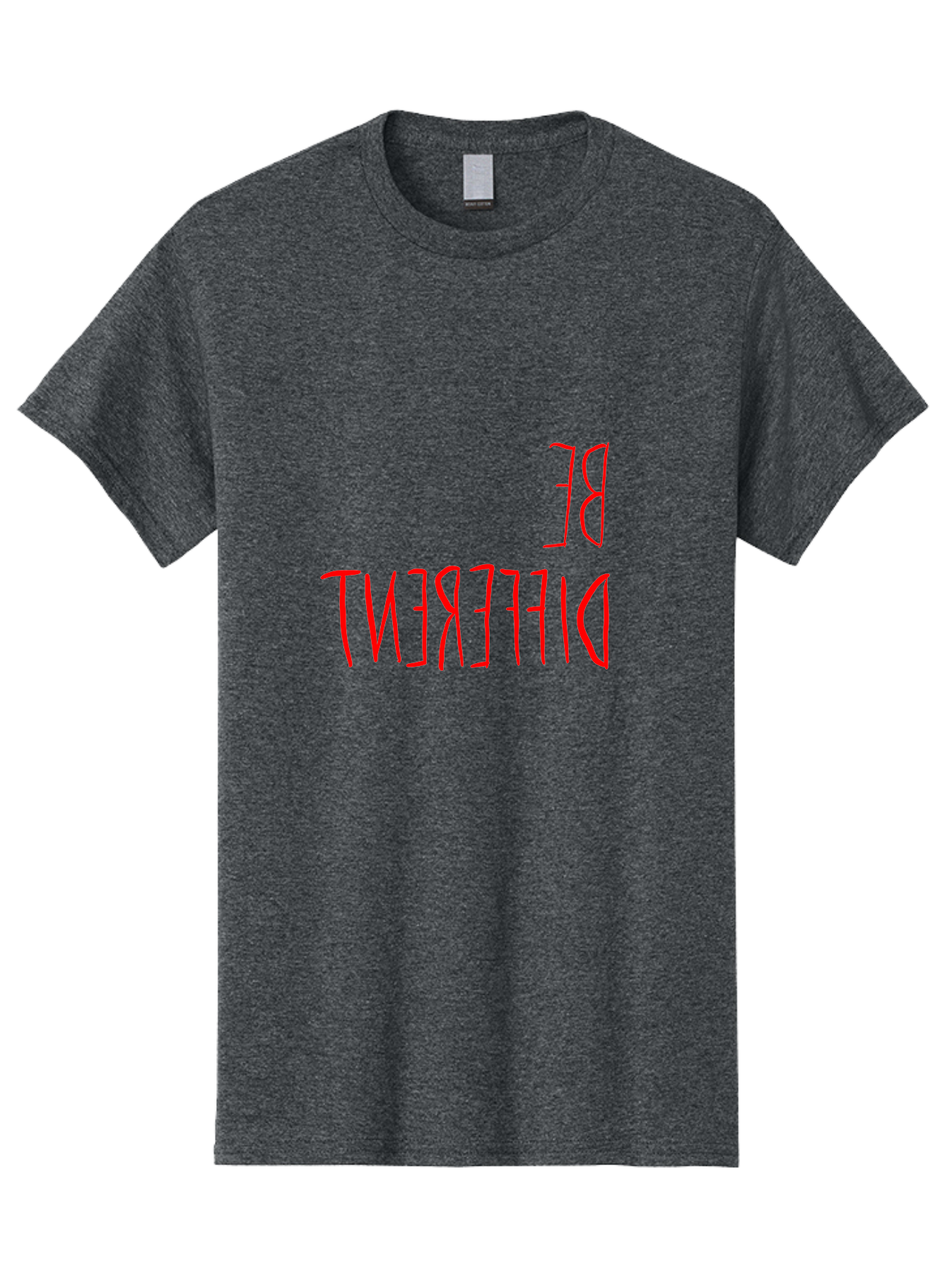 Be-Different Men'S Graphic Tee, 100% Cotton, Comfortable Casual Summer Wear, Machine Washable, Inspirational Quote, Motivational Text, Bold Font, Red Lettering, Quirky Typography, Self-Expression, Individuality, Unique Style, -  Aaa009