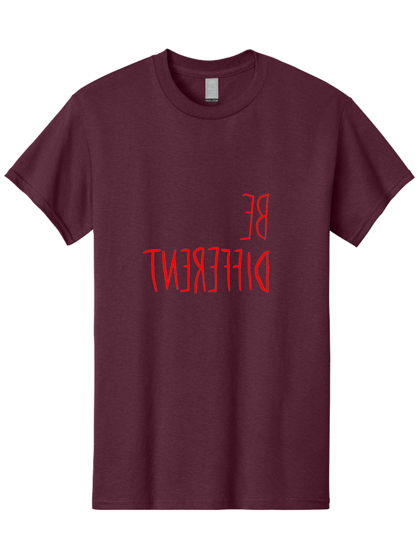 Be-Different Men'S Graphic Tee, 100% Cotton, Comfortable Casual Summer Wear, Machine Washable, Inspirational Quote, Motivational Text, Bold Font, Red Lettering, Quirky Typography, Self-Expression, Individuality, Unique Style, -  Aaa009 29