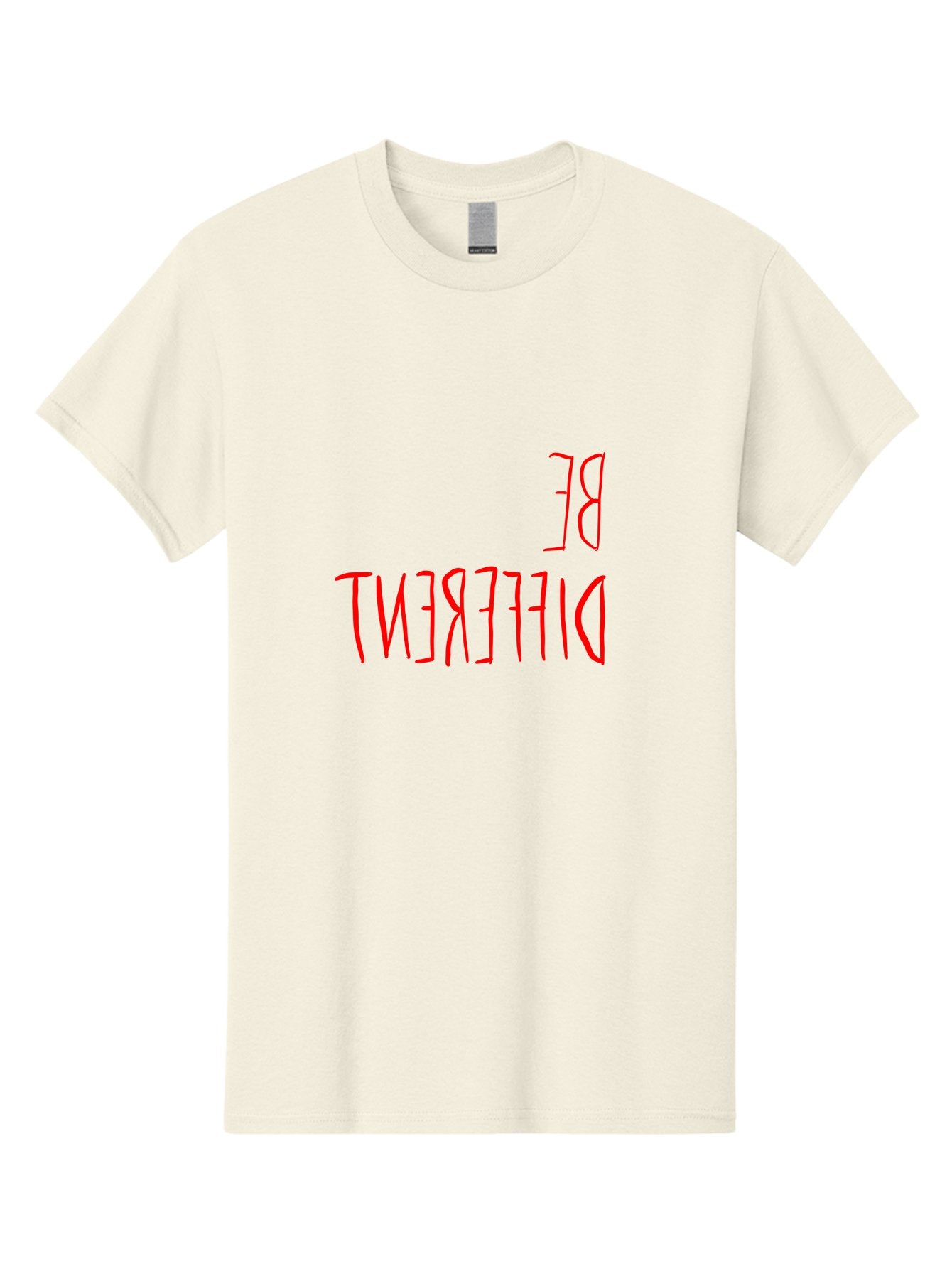 Be-Different Men'S Graphic Tee, 100% Cotton, Comfortable Casual Summer Wear, Machine Washable, Inspirational Quote, Motivational Text, Bold Font, Red Lettering, Quirky Typography, Self-Expression, Individuality, Unique Style, -  Aaa009 15