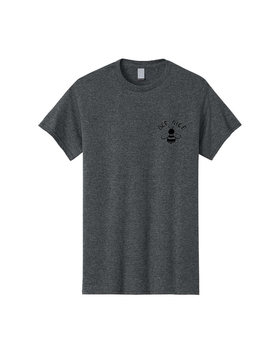 Bee-Nice Men'S Graphic Tee, 100% Cotton, Comfortable Casual Summer Wear, Machine Washable, Bee Illustration, Black And White Bee, Cute Bee, Bee Design, Honey Bee, Kindness Message, Positive Vibes, Bee Graphic, Bee Logo, Inspirational Quote -  Aaa010