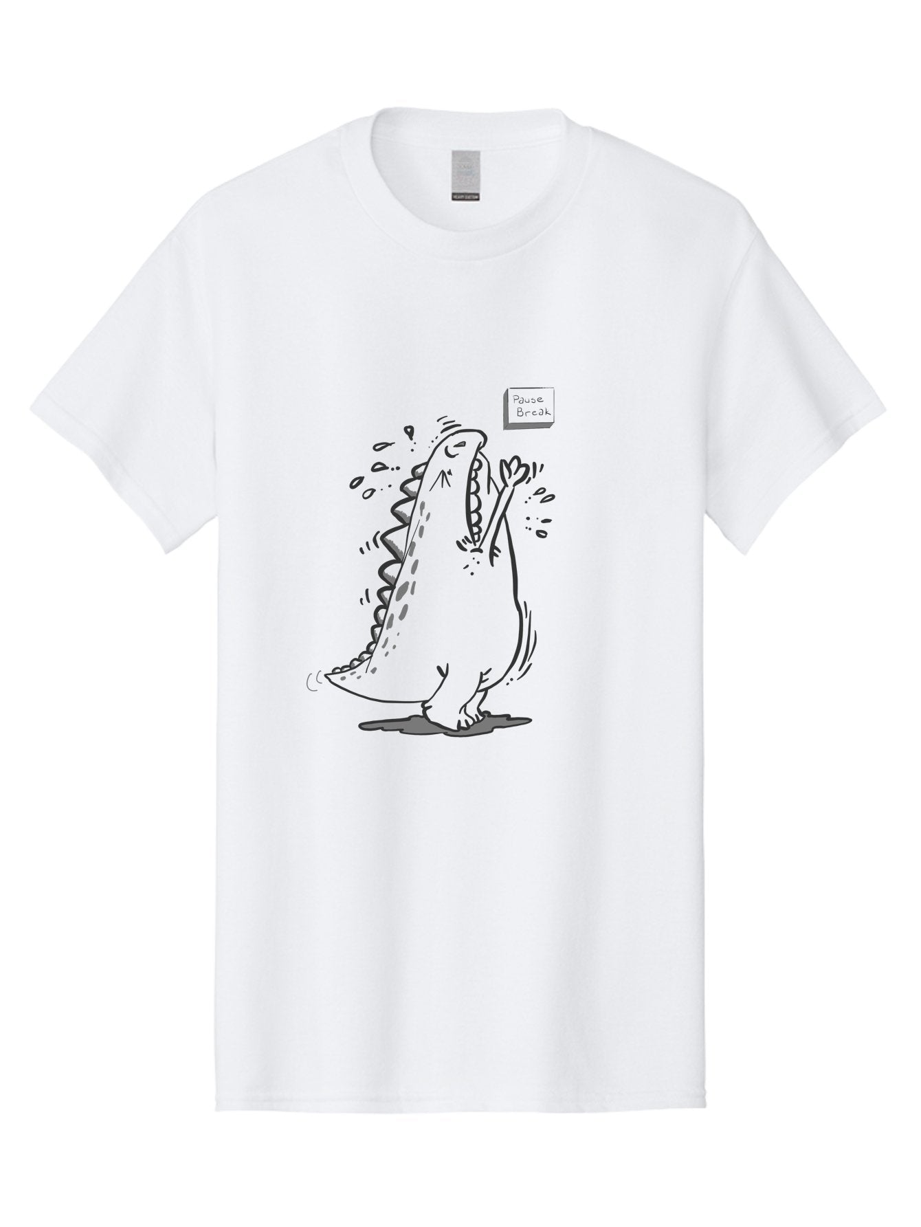 Black-Dog-Eats Men'S Graphic Tee, 100% Cotton, Comfortable Casual Summer Wear, Machine Washable, Cartoon Dinosaur, Singing Or Screaming, Music Or Sound Effects, Dynamic Pose, Stylized Illustration, Graphic Design, Humorous Art, -  Aaa014 21
