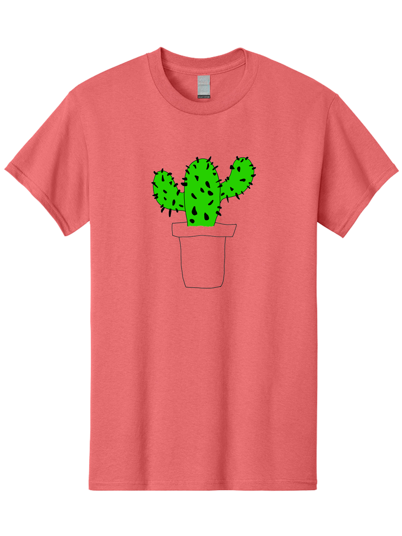 Cactus Men'S Graphic Tee, 100% Cotton, Comfortable Casual Summer Wear, Machine Washable, Cactus Plant, Potted Cactus, Spiky Leaves, Simple Illustration, Minimalist Design, Cacti, Succulent, Desert Plant, Houseplant, Black Outline -  Aaa016 15