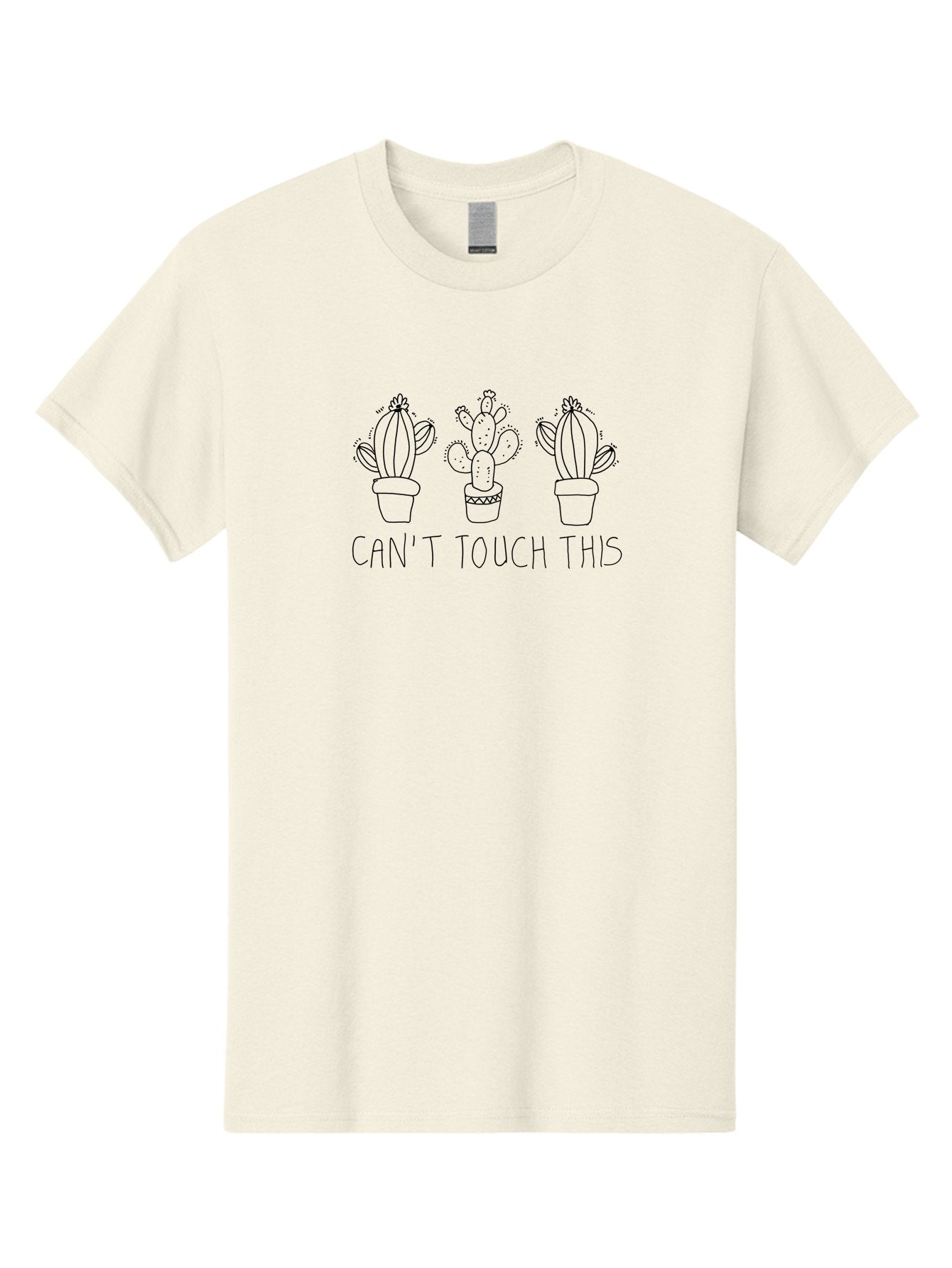 Can-T-Touch-This-Cacti Men'S Graphic Tee, 100% Cotton, Comfortable Casual Summer Wear, Machine Washable, Cacti In Pots, Prickly Plants, Humorous Quote, Playful Typography, Funny Garden, Cactus Puns, Sassy Plants -  Aaa017