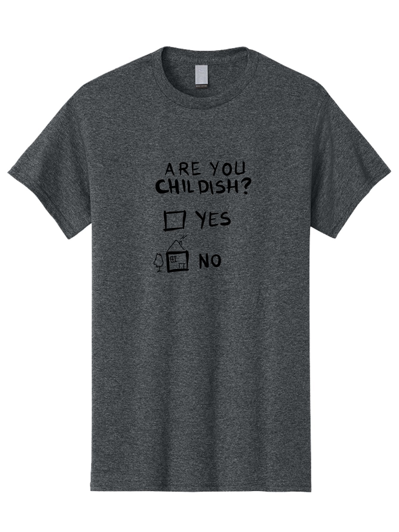Childish-Quiz Men'S Graphic Tee, 100% Cotton, Comfortable Casual Summer Wear, Machine Washable, Childish Personality, Personality Quiz, Checkbox Design, Yes Or No Question, Doodle Art, Playful Illustration, Quirky Humor, Funny Graphics -  Aaa019 11