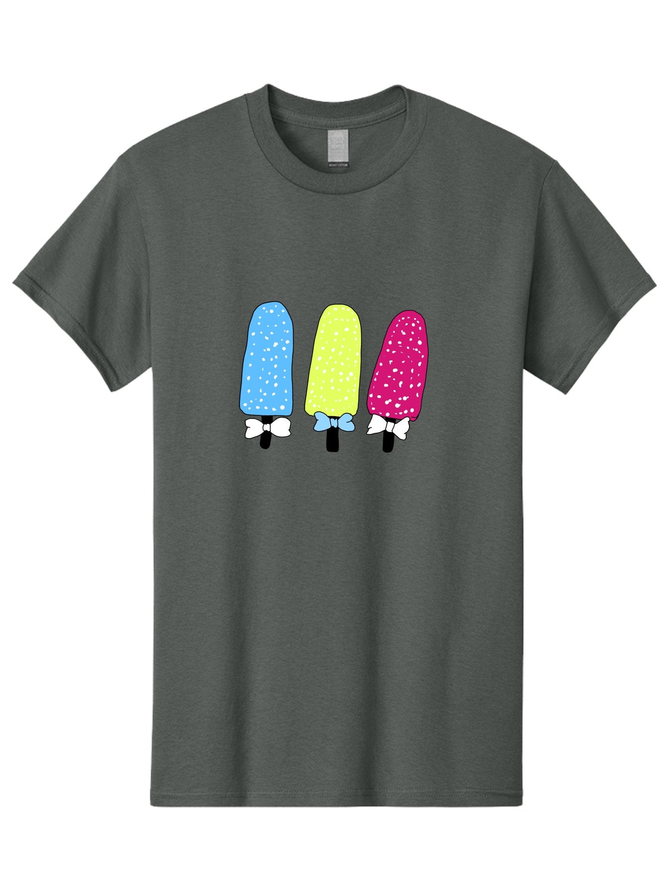 Colorful-Ice-Pops Men'S Graphic Tee, 100% Cotton, Comfortable Casual Summer Wear, Machine Washable, Colorful Ice Pops, Sweet Treats, Summer Fun, Popsicle Sticks, Bows, Kawaii Art, Ice Cream, Desserts, Party Favors, Vibrant Colors -  Aaa021 21