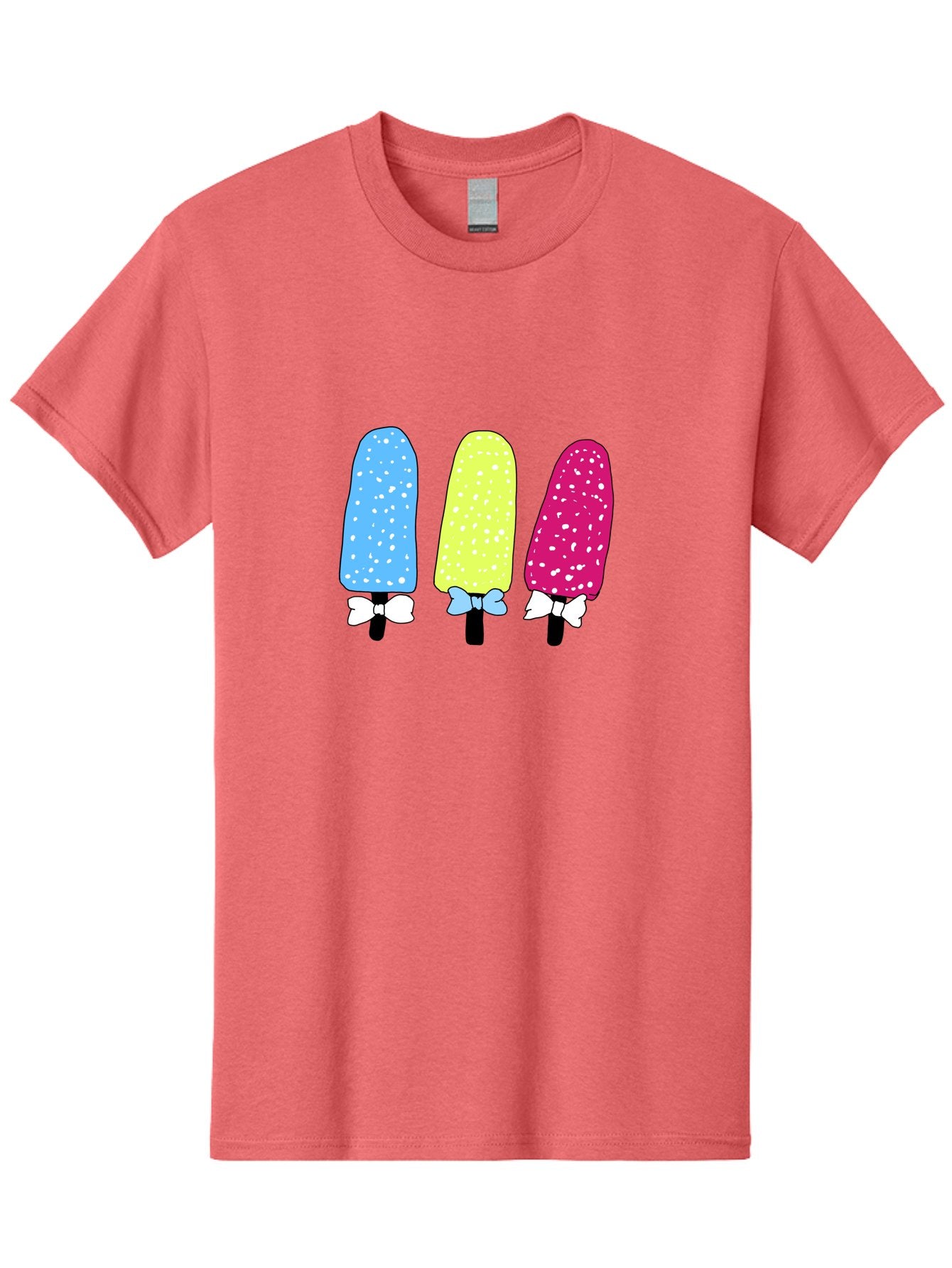 Colorful-Ice-Pops Men'S Graphic Tee, 100% Cotton, Comfortable Casual Summer Wear, Machine Washable, Colorful Ice Pops, Sweet Treats, Summer Fun, Popsicle Sticks, Bows, Kawaii Art, Ice Cream, Desserts, Party Favors, Vibrant Colors -  Aaa021 17