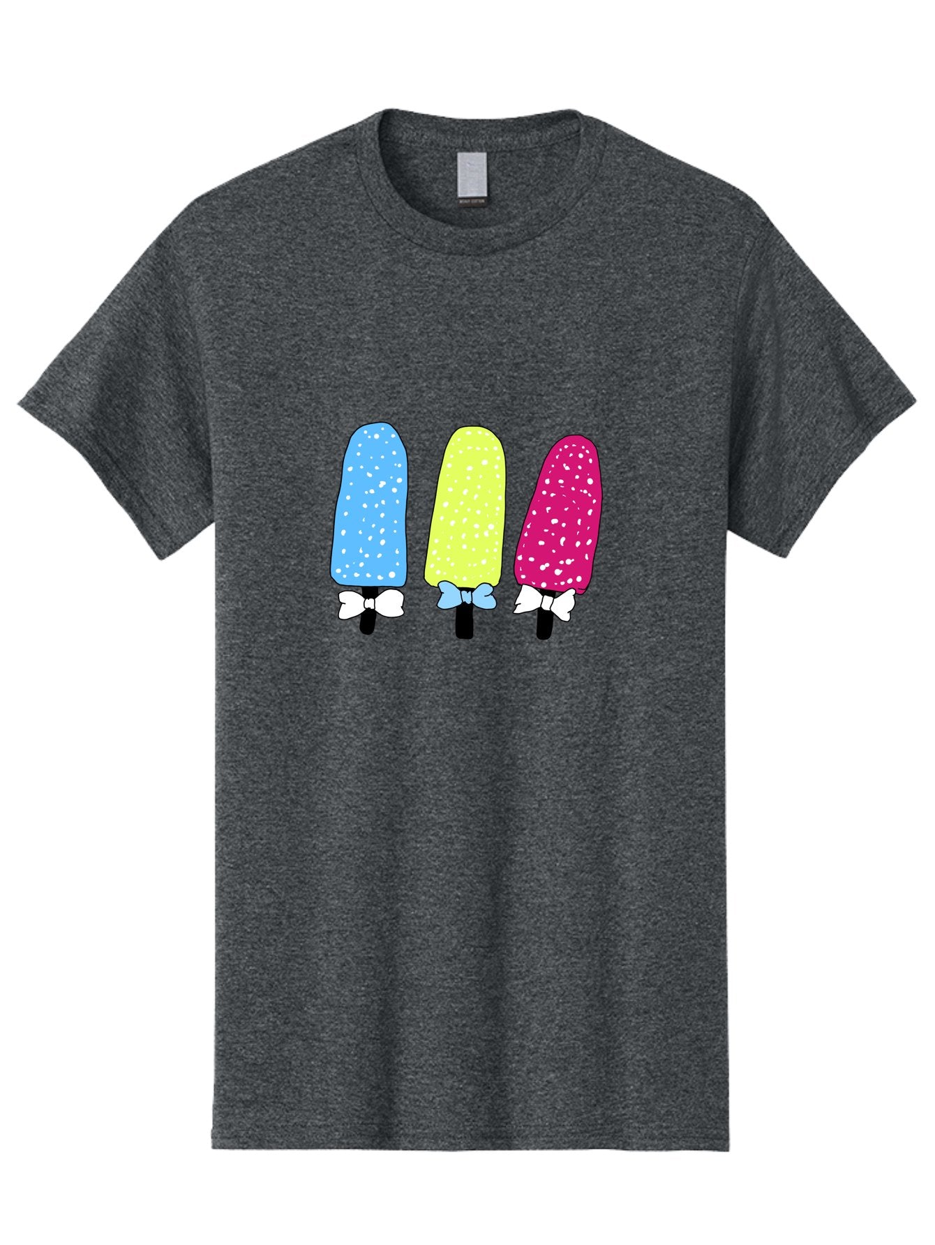 Colorful-Ice-Pops Men'S Graphic Tee, 100% Cotton, Comfortable Casual Summer Wear, Machine Washable, Colorful Ice Pops, Sweet Treats, Summer Fun, Popsicle Sticks, Bows, Kawaii Art, Ice Cream, Desserts, Party Favors, Vibrant Colors -  Aaa021