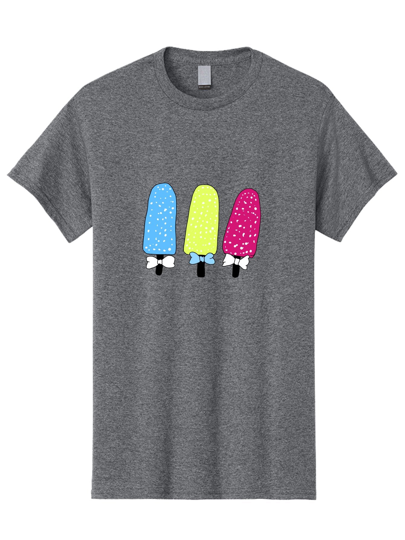 Colorful-Ice-Pops Men'S Graphic Tee, 100% Cotton, Comfortable Casual Summer Wear, Machine Washable, Colorful Ice Pops, Sweet Treats, Summer Fun, Popsicle Sticks, Bows, Kawaii Art, Ice Cream, Desserts, Party Favors, Vibrant Colors -  Aaa021 27