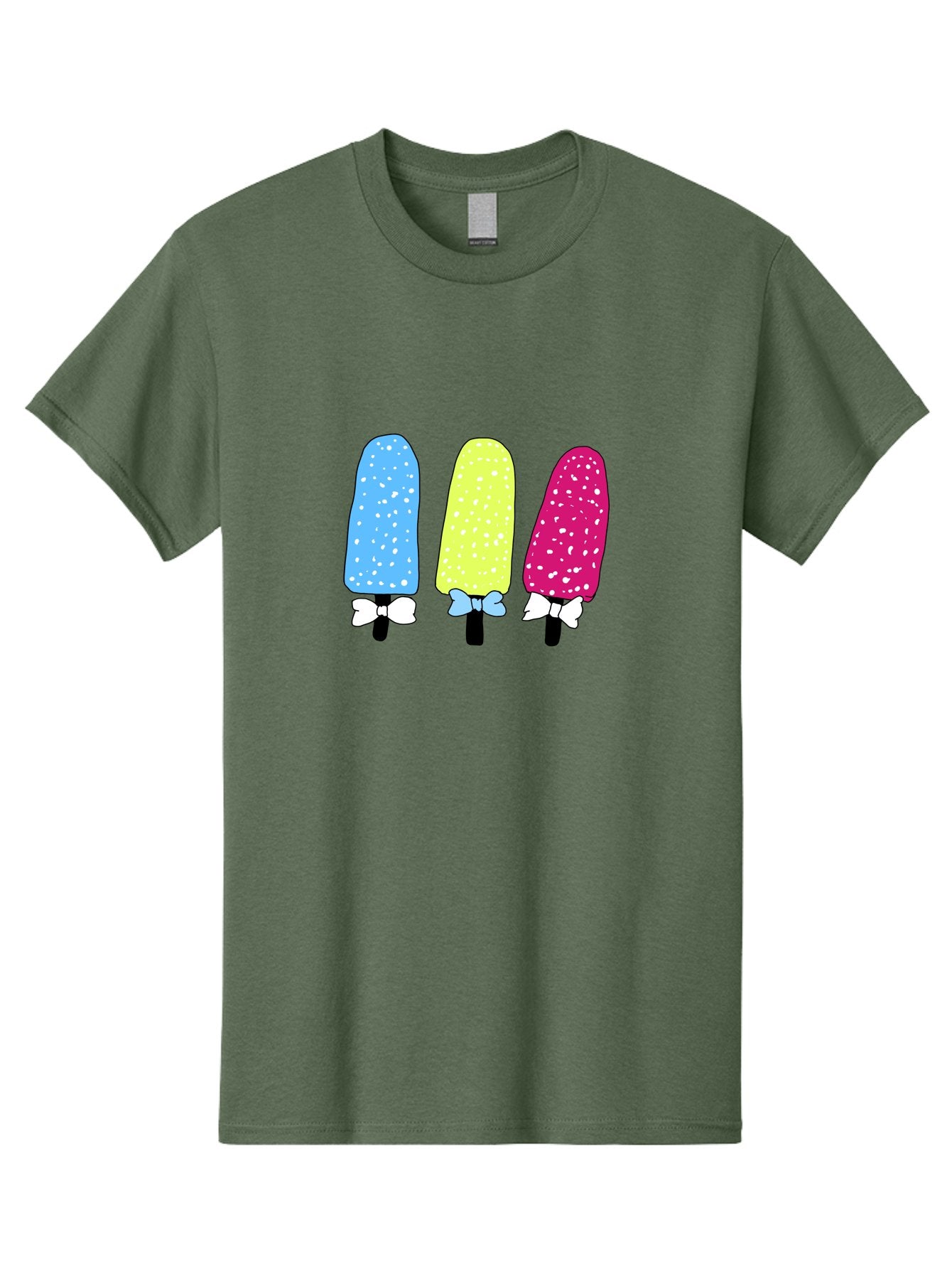 Colorful-Ice-Pops Men'S Graphic Tee, 100% Cotton, Comfortable Casual Summer Wear, Machine Washable, Colorful Ice Pops, Sweet Treats, Summer Fun, Popsicle Sticks, Bows, Kawaii Art, Ice Cream, Desserts, Party Favors, Vibrant Colors -  Aaa021 25