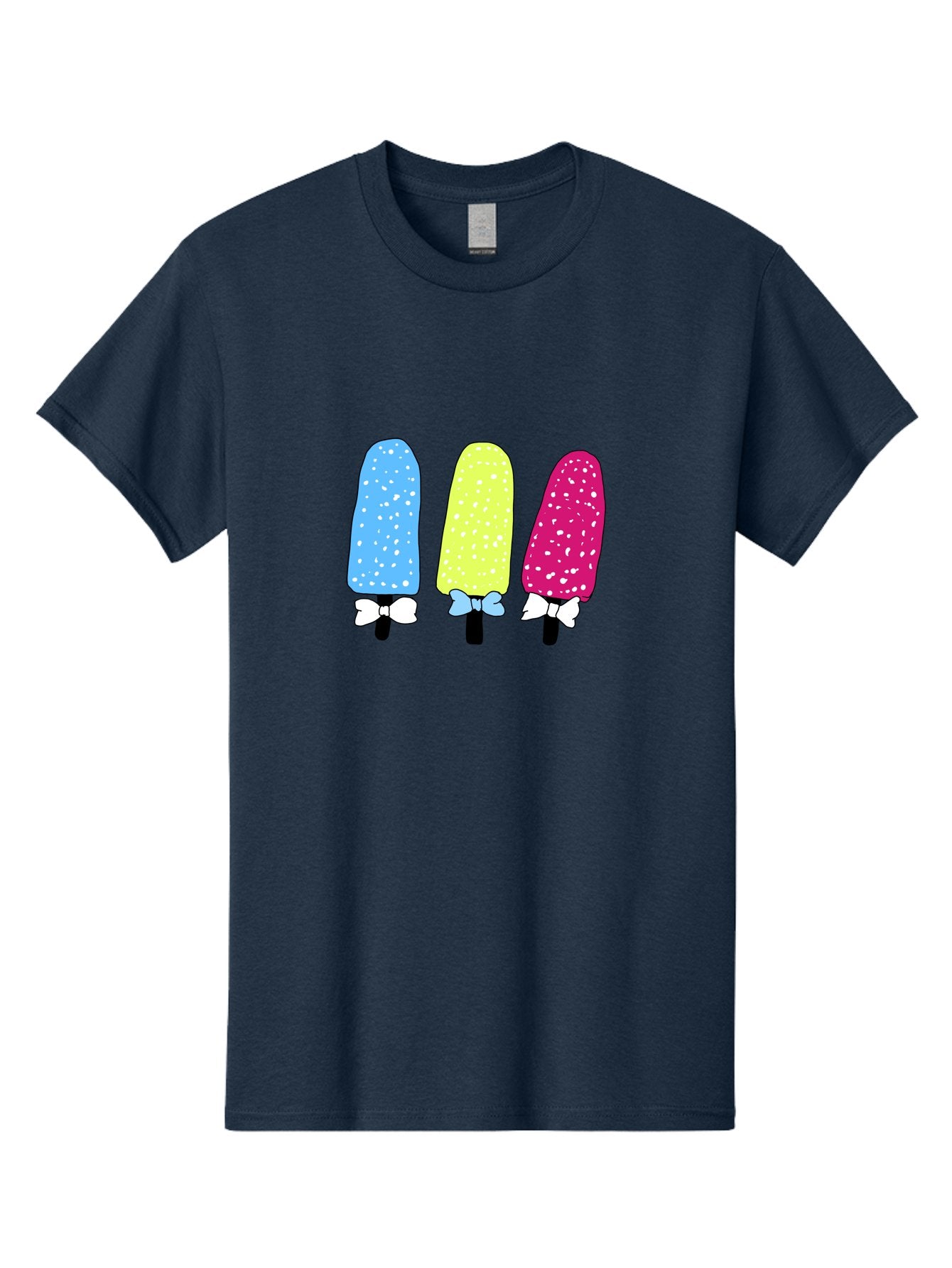 Colorful-Ice-Pops Men'S Graphic Tee, 100% Cotton, Comfortable Casual Summer Wear, Machine Washable, Colorful Ice Pops, Sweet Treats, Summer Fun, Popsicle Sticks, Bows, Kawaii Art, Ice Cream, Desserts, Party Favors, Vibrant Colors -  Aaa021 13