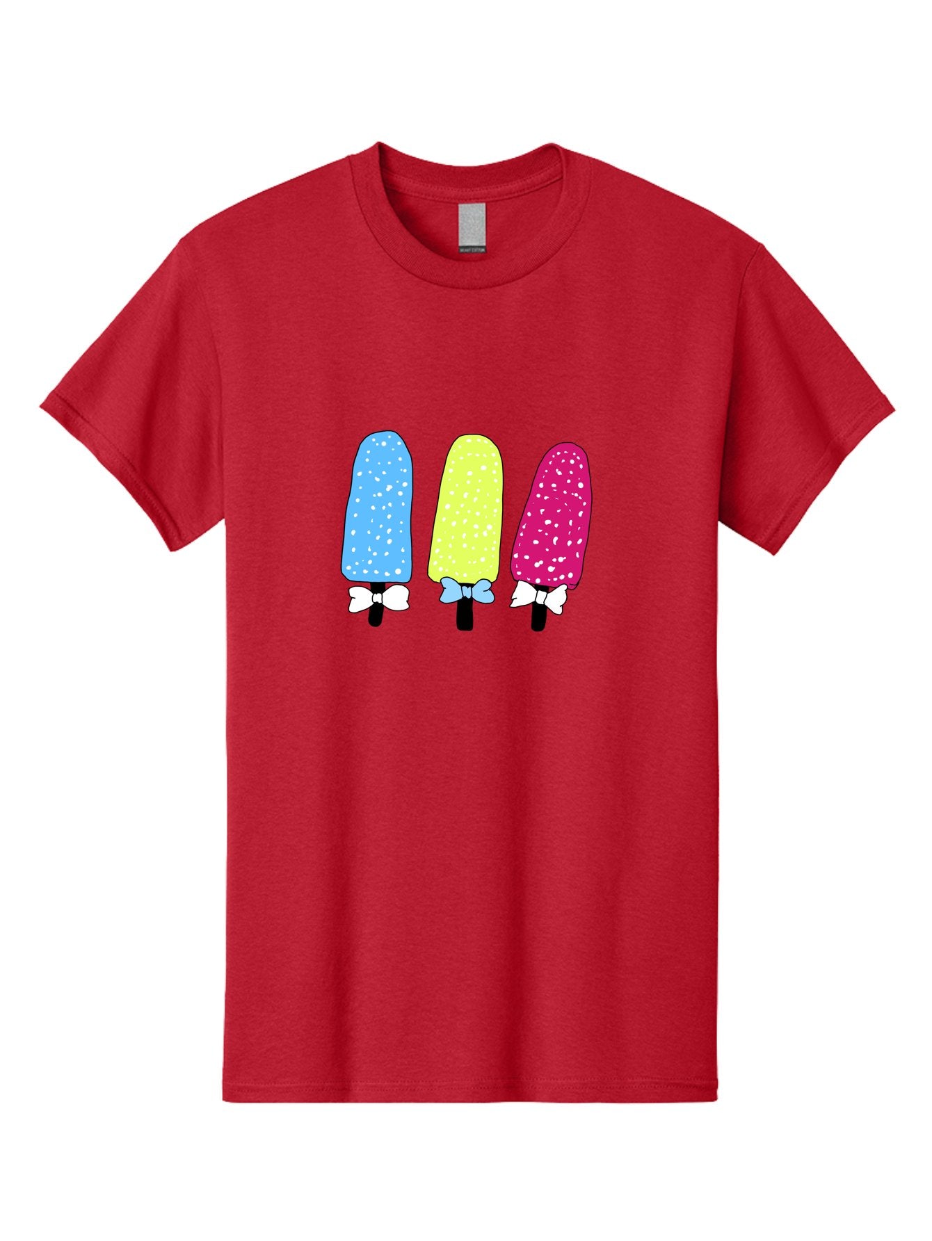 Colorful-Ice-Pops Men'S Graphic Tee, 100% Cotton, Comfortable Casual Summer Wear, Machine Washable, Colorful Ice Pops, Sweet Treats, Summer Fun, Popsicle Sticks, Bows, Kawaii Art, Ice Cream, Desserts, Party Favors, Vibrant Colors -  Aaa021 5