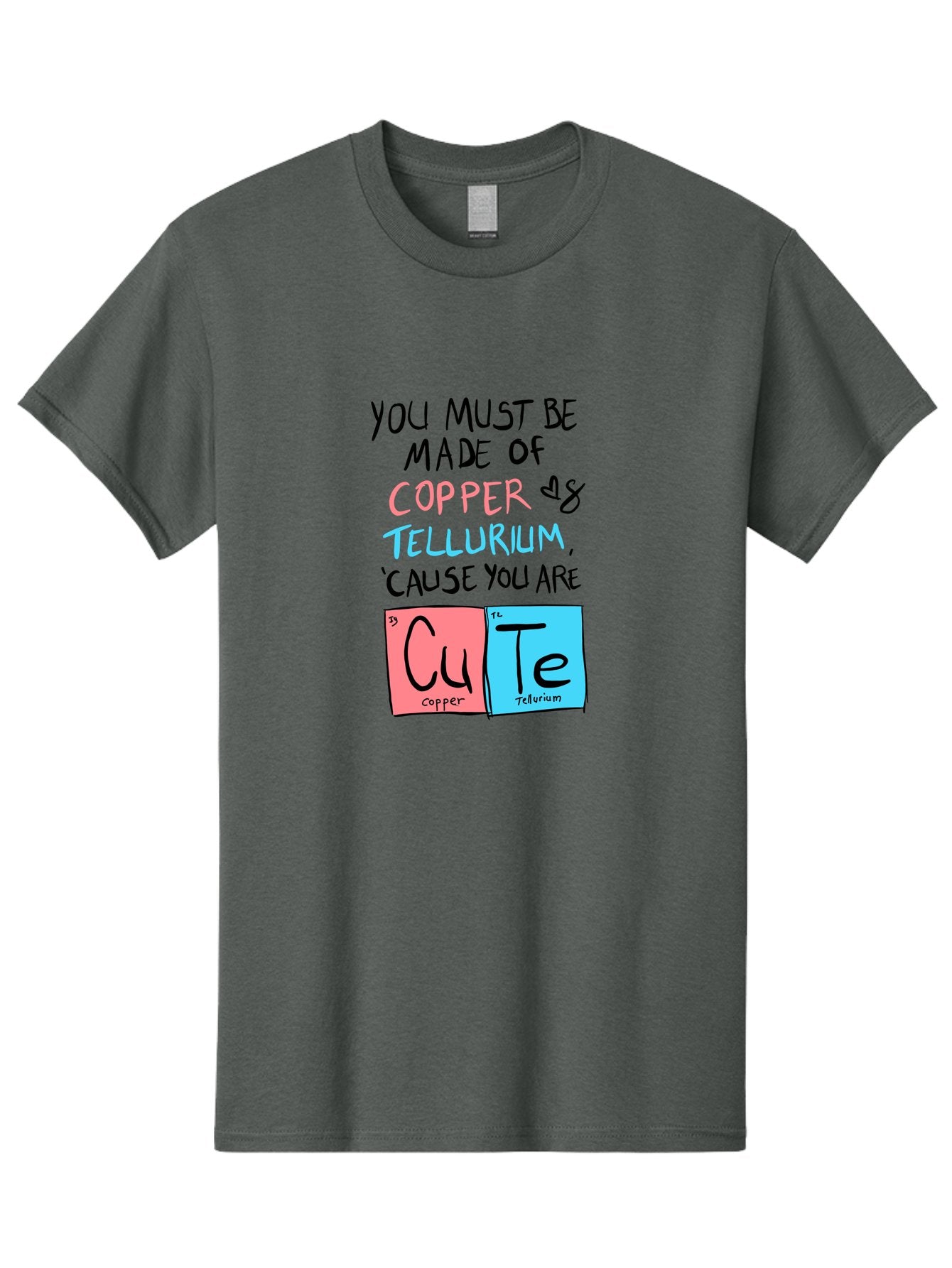 Cute-Chemistry-Pun Men'S Graphic Tee, 100% Cotton, Comfortable Casual Summer Wear, Machine Washable, Cute Chemistry Pun, Periodic Table Elements, Copper And Tellurium, Chemistry Joke, Science Humor, Funny Quote, Playful Design, -  Aaa022 7