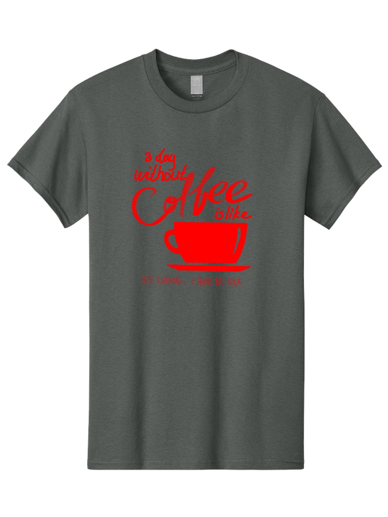 Day-Without-Coffee Men'S Graphic Tee, 100% Cotton, Comfortable Casual Summer Wear, Machine Washable, Coffee Lover, Caffeine Addiction, Morning Coffee, Coffee Quote, Coffee Humor, Coffee Joke, Red Coffee Cup -  Aaa023 23