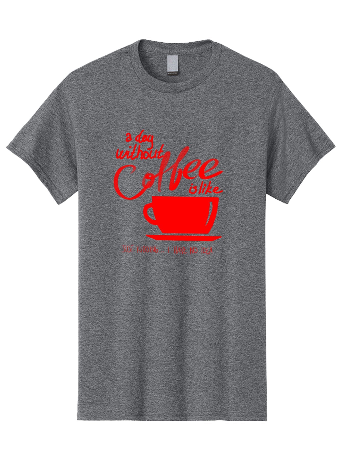 Day-Without-Coffee Men'S Graphic Tee, 100% Cotton, Comfortable Casual Summer Wear, Machine Washable, Coffee Lover, Caffeine Addiction, Morning Coffee, Coffee Quote, Coffee Humor, Coffee Joke, Red Coffee Cup -  Aaa023 3