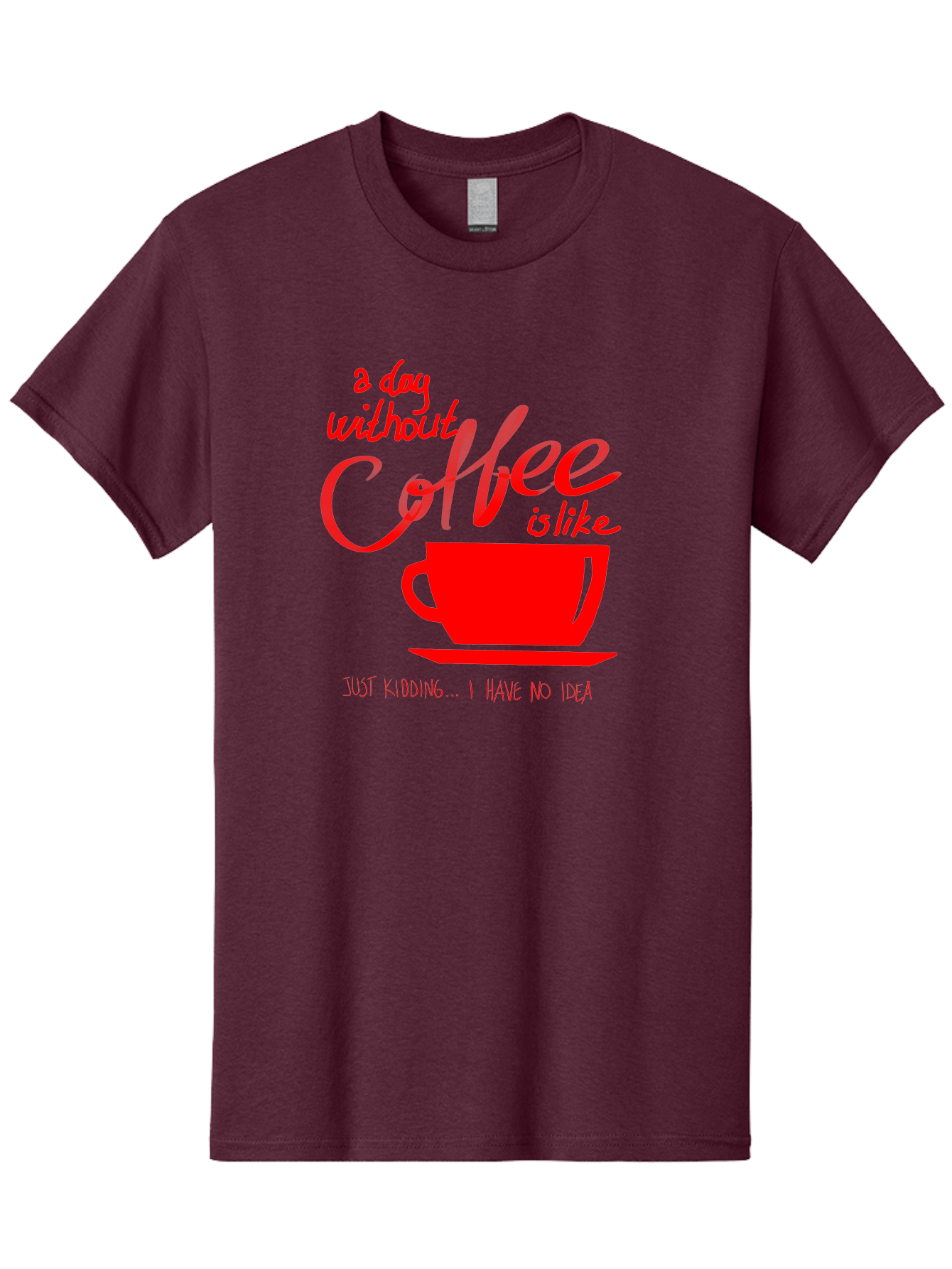Day-Without-Coffee Men'S Graphic Tee, 100% Cotton, Comfortable Casual Summer Wear, Machine Washable, Coffee Lover, Caffeine Addiction, Morning Coffee, Coffee Quote, Coffee Humor, Coffee Joke, Red Coffee Cup -  Aaa023