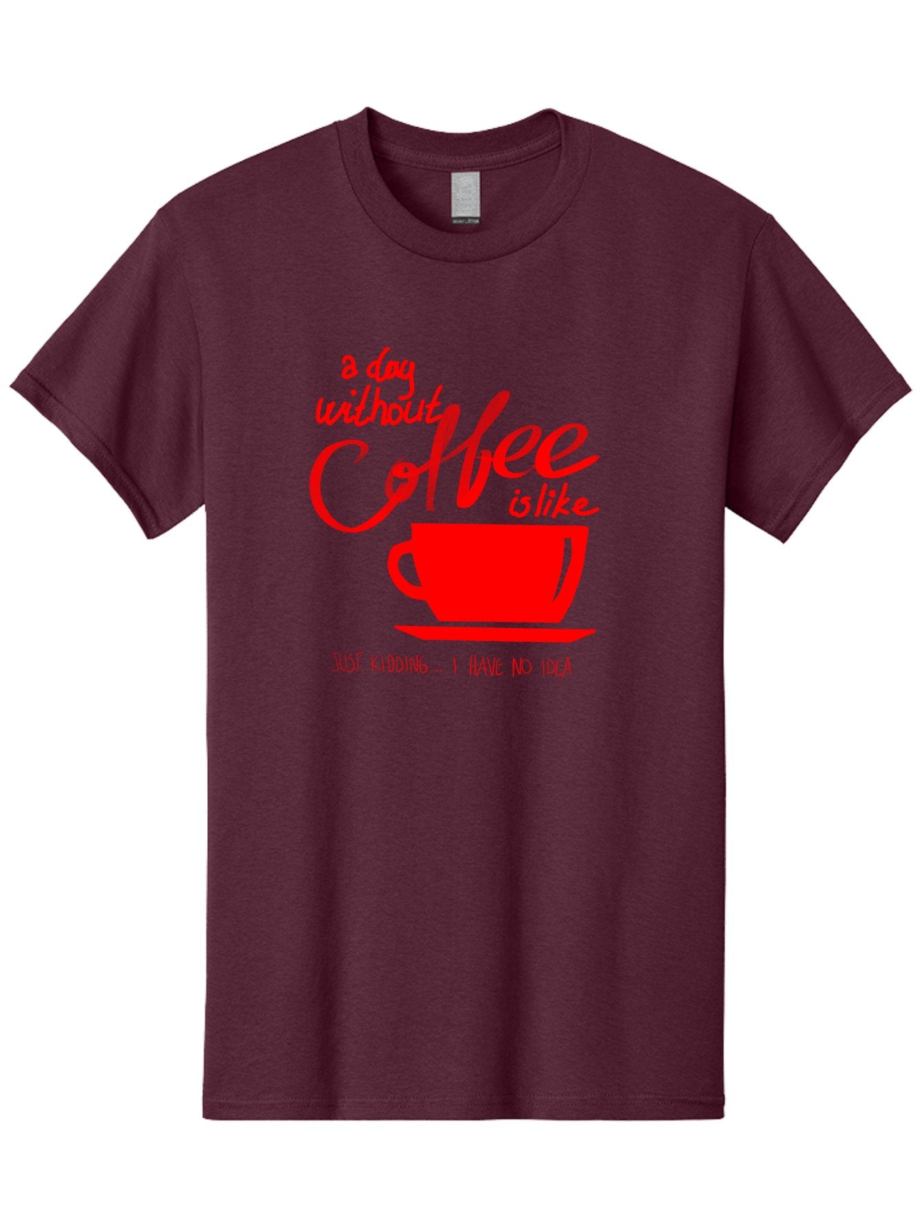 Day-Without-Coffee Men'S Graphic Tee, 100% Cotton, Comfortable Casual Summer Wear, Machine Washable, Coffee Lover, Caffeine Addiction, Morning Coffee, Coffee Quote, Coffee Humor, Coffee Joke, Red Coffee Cup -  Aaa023 11