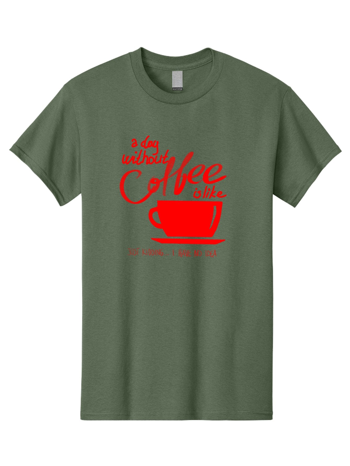 Day-Without-Coffee Men'S Graphic Tee, 100% Cotton, Comfortable Casual Summer Wear, Machine Washable, Coffee Lover, Caffeine Addiction, Morning Coffee, Coffee Quote, Coffee Humor, Coffee Joke, Red Coffee Cup -  Aaa023 25