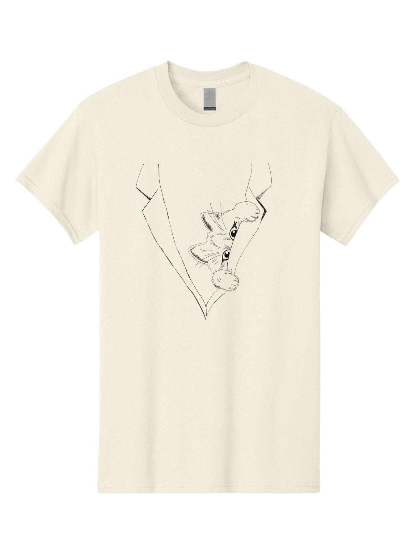 Dog-In-Diamond Men'S Graphic Tee, 100% Cotton, Comfortable Casual Summer Wear, Machine Washable, Cat In Tuxedo, Feline Fashion, Elegant Cat, Black Line Art, Whimsical Design, Stylized Illustration, Cute Cartoon, Cat Face, Stylish Accessory, -  Aaa024 21